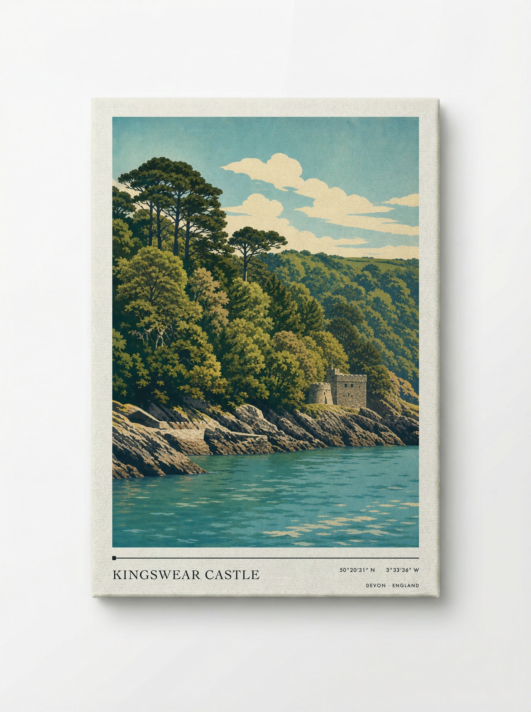 Kingswear Castle Devon England Travel Poster - Canvas