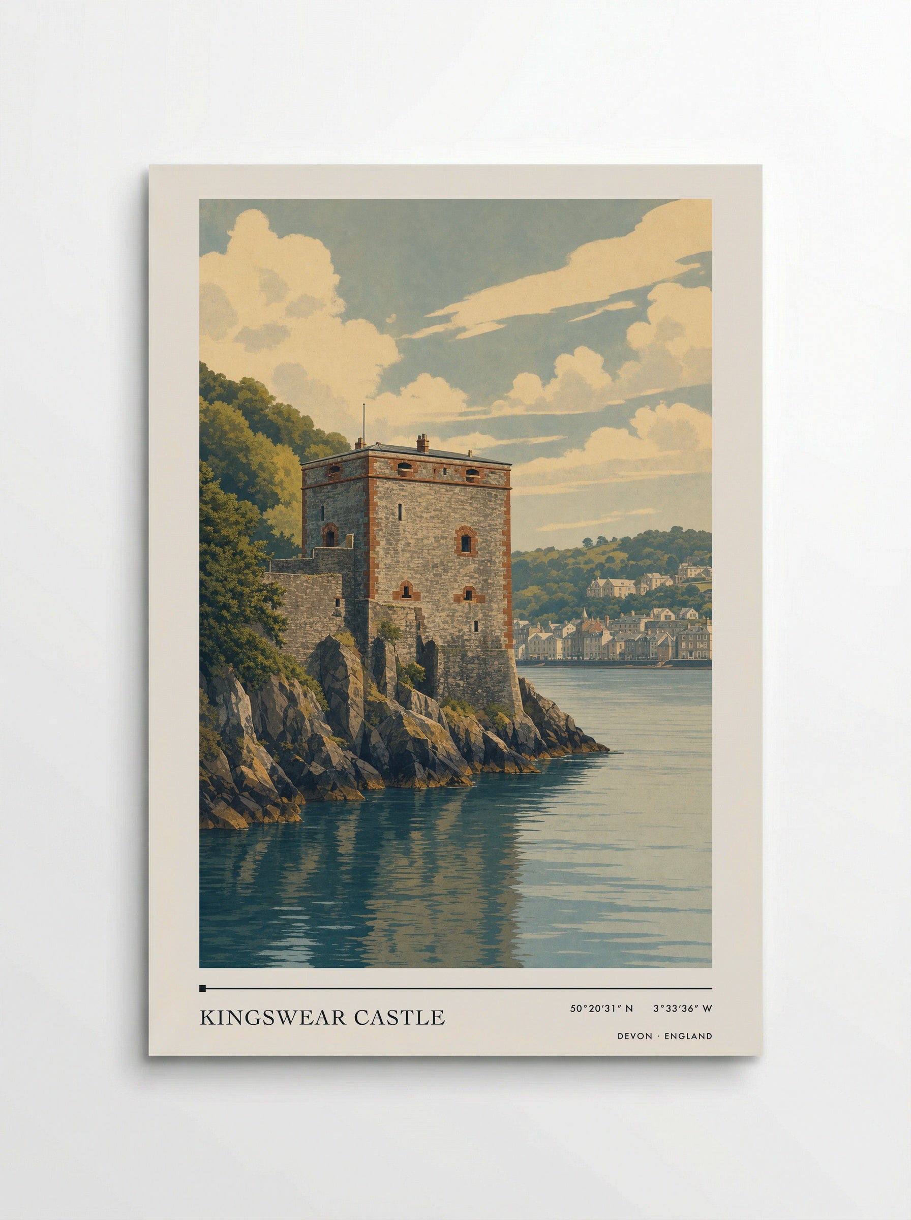 Kingswear Castle Devon England Travel Poster - Poster
