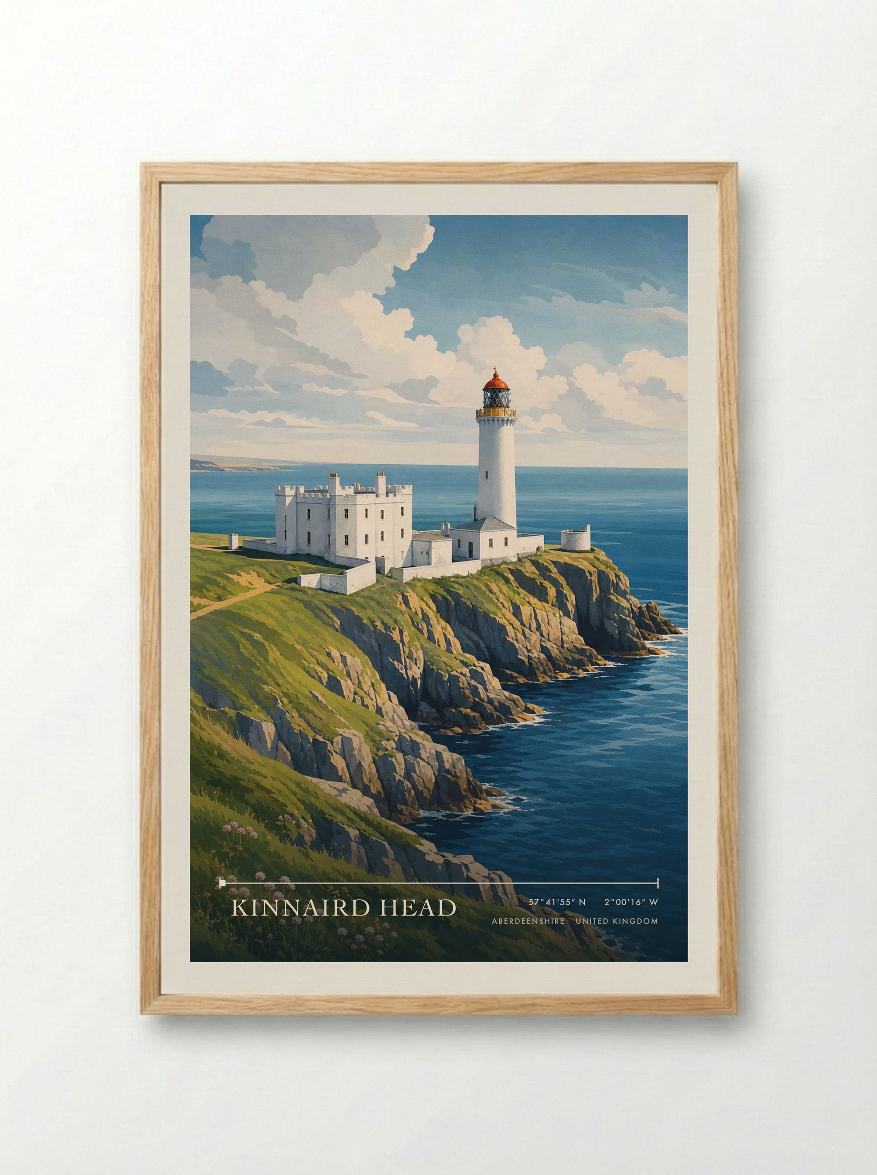 Kinnaird Head Aberdeenshire United Kingdom Travel Poster - Framed Print Wood