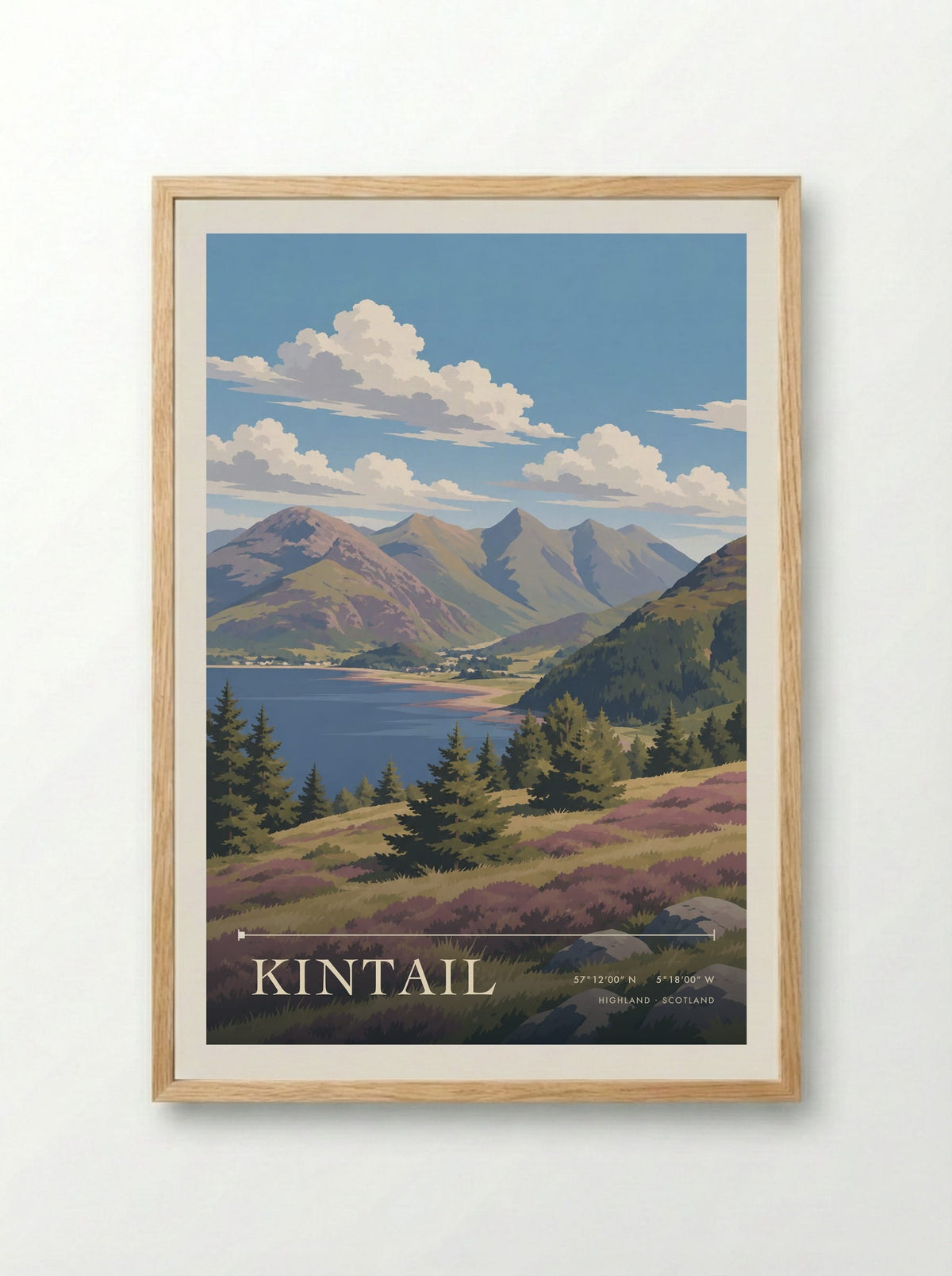 Kintail, Highland | Travel Poster - Framed Print Wood