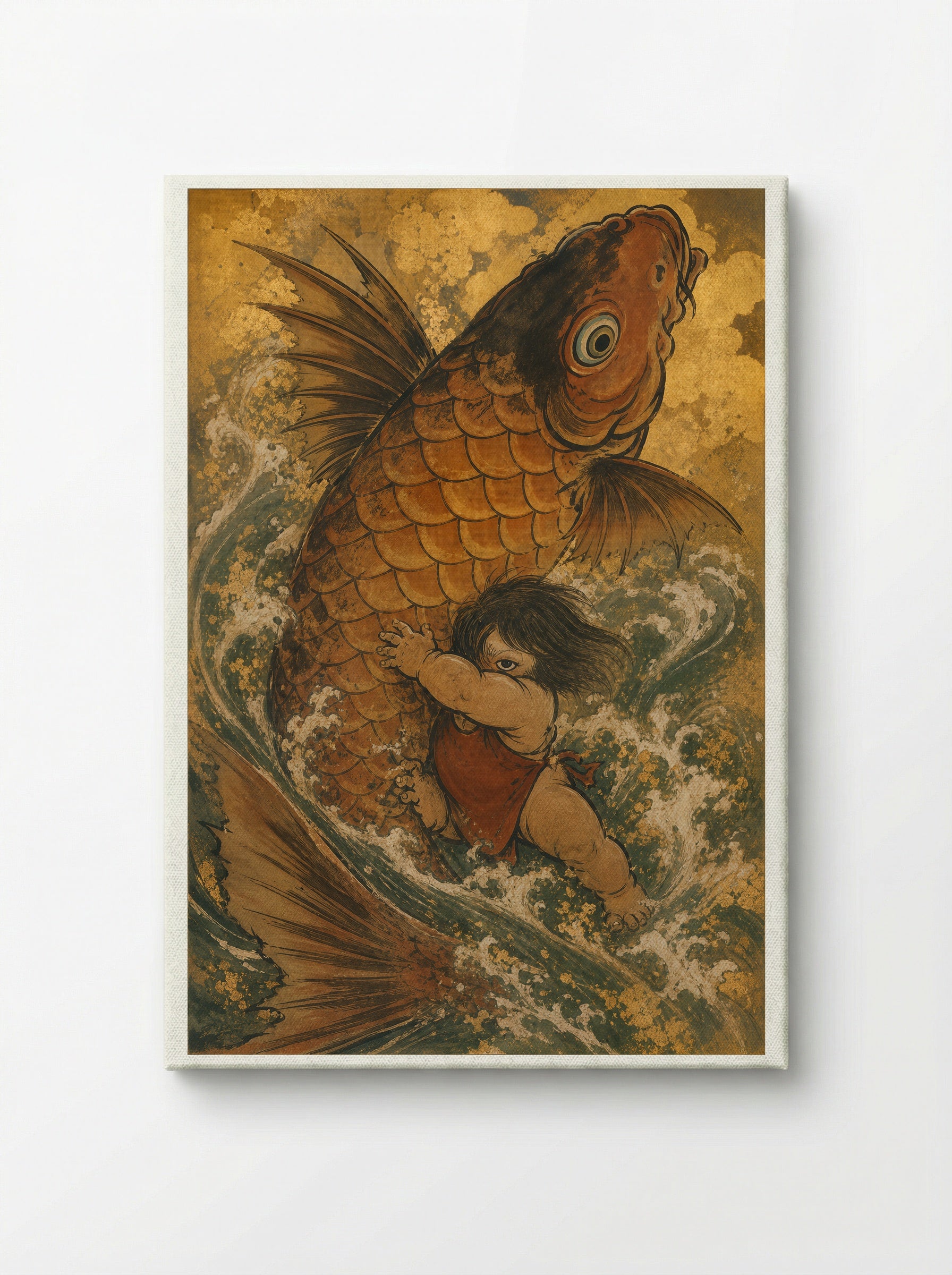 Kintaro and the Giant Carp: The Carp Turns - Canvas