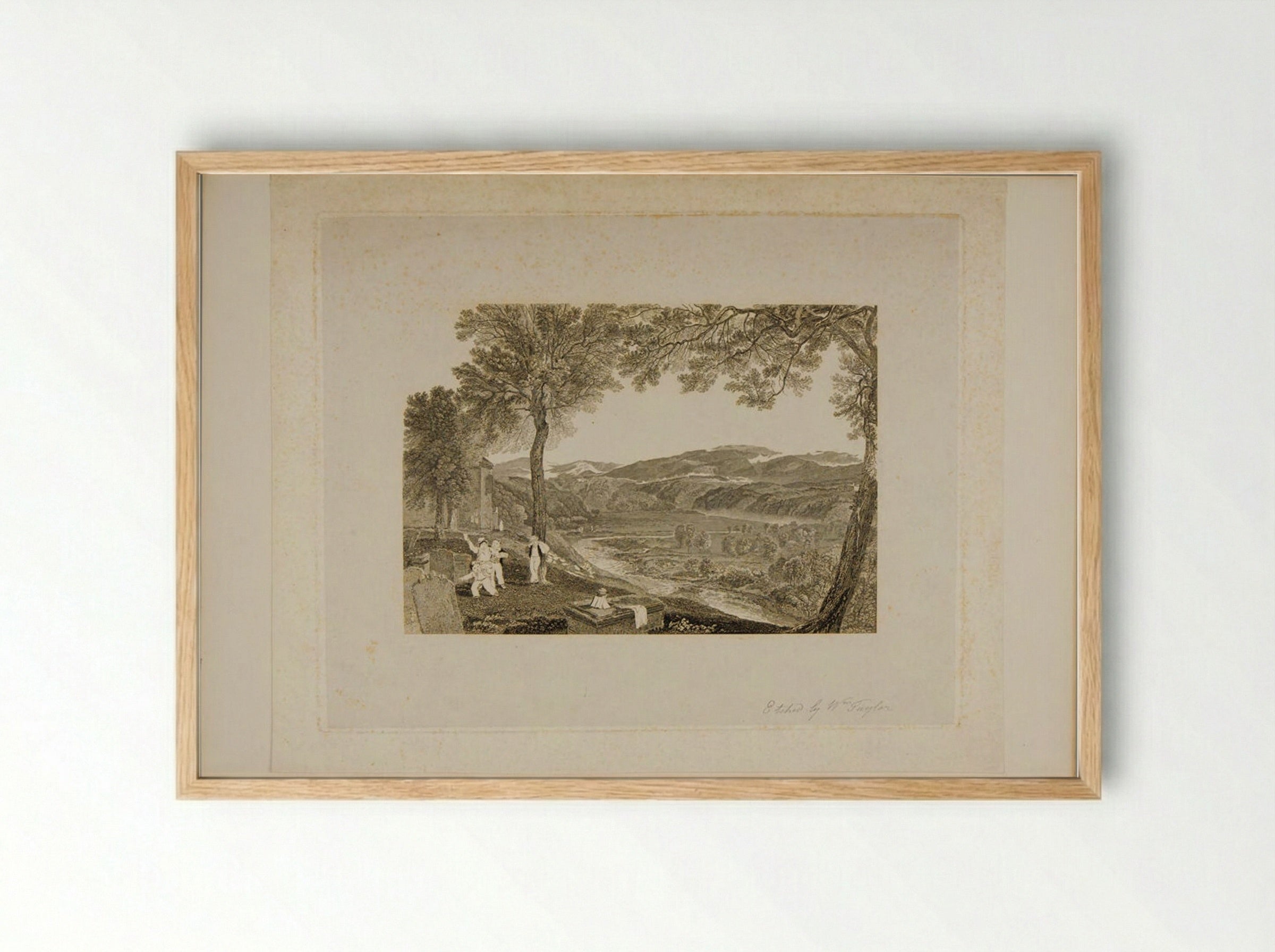 Kirby Lonsdale Churchyard - Charles Heath - Framed Print Wood
