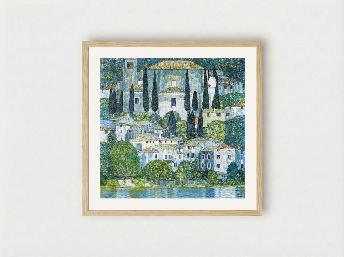 Kirche in Cassone - Gustav Klimt - Framed Print Wood