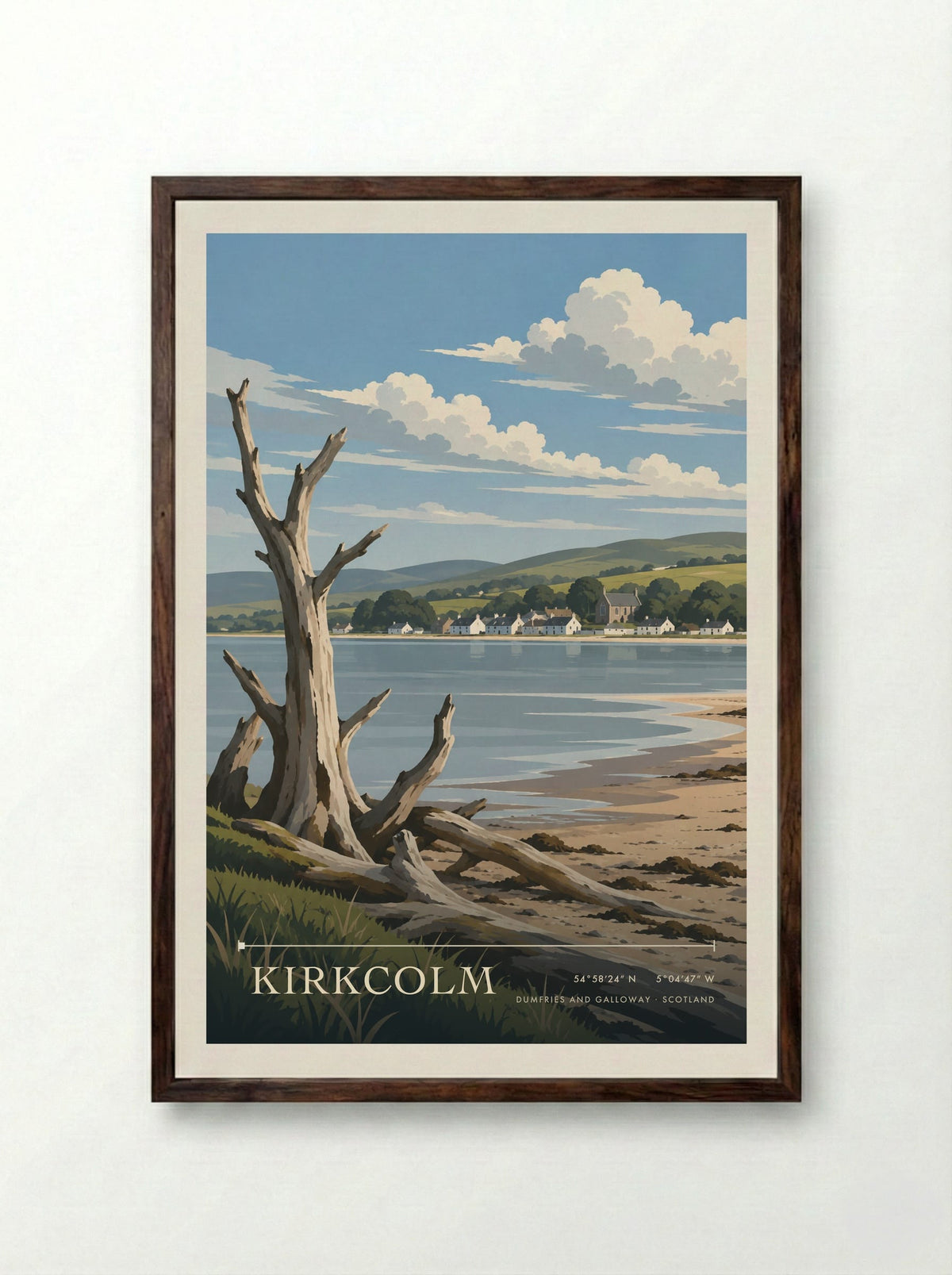 Kirkcolm, Dumfries and Galloway | Travel Poster - Framed Print Dark Wood