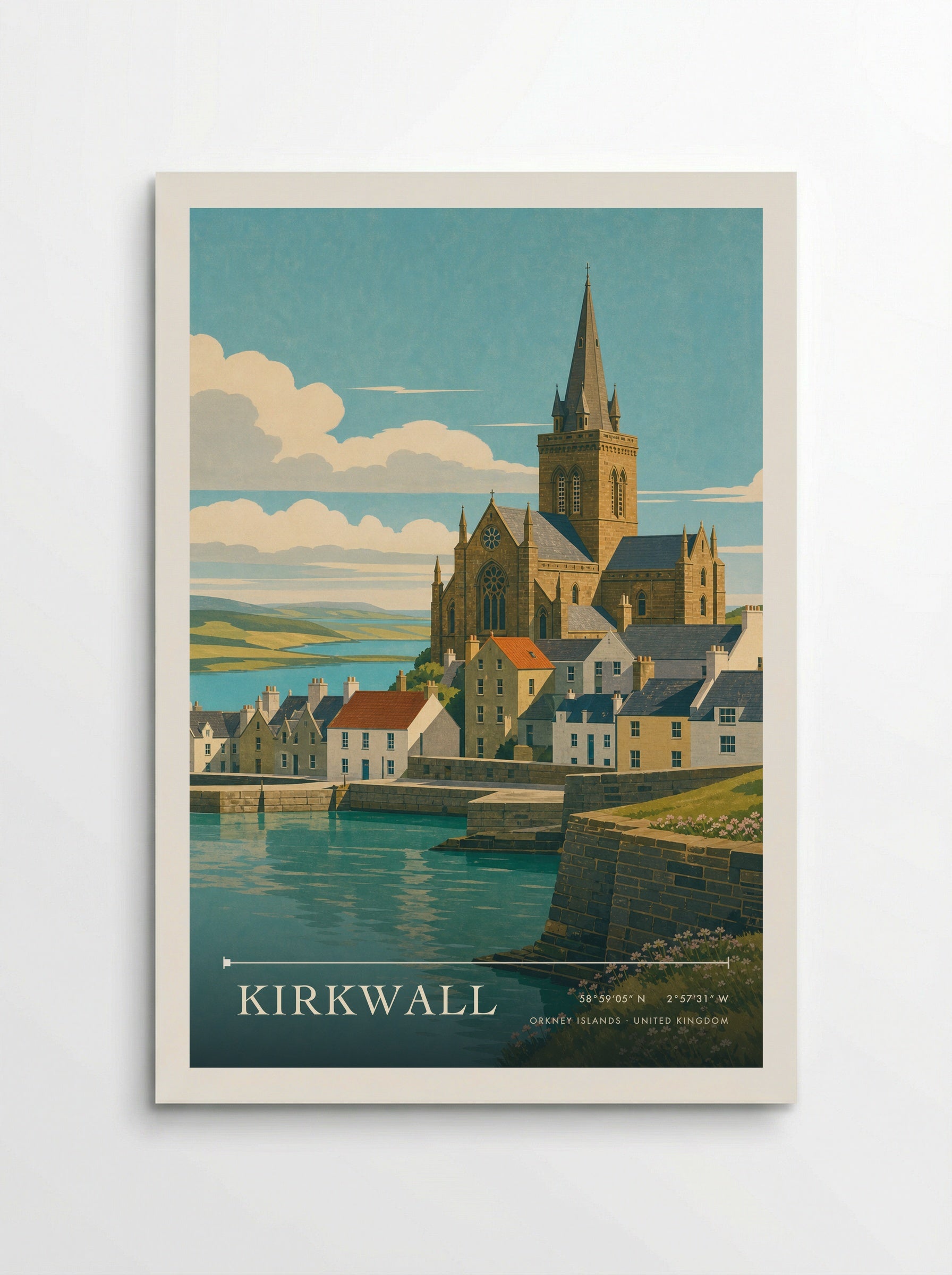 Kirkwall Orkney Islands United Kingdom Travel Poster - Poster