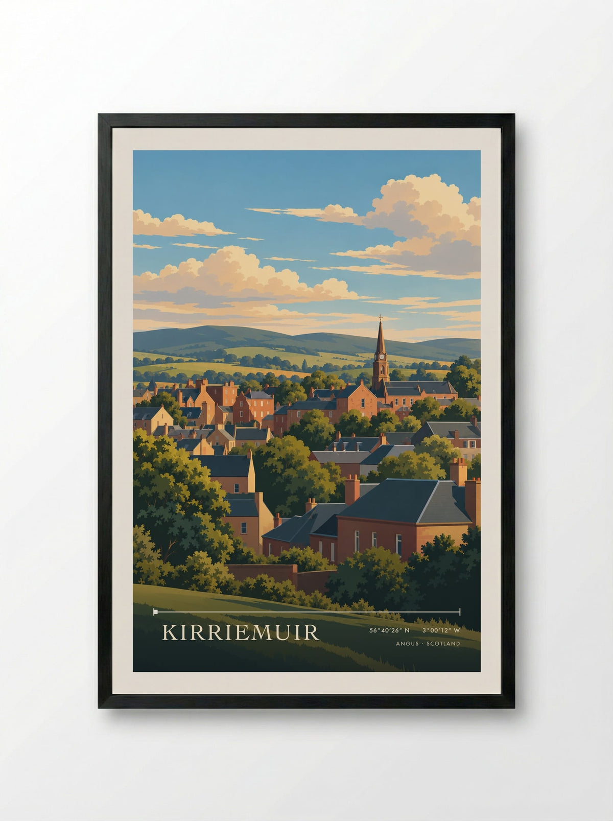 Kirriemuir, Angus | Travel Poster - Framed Print Black