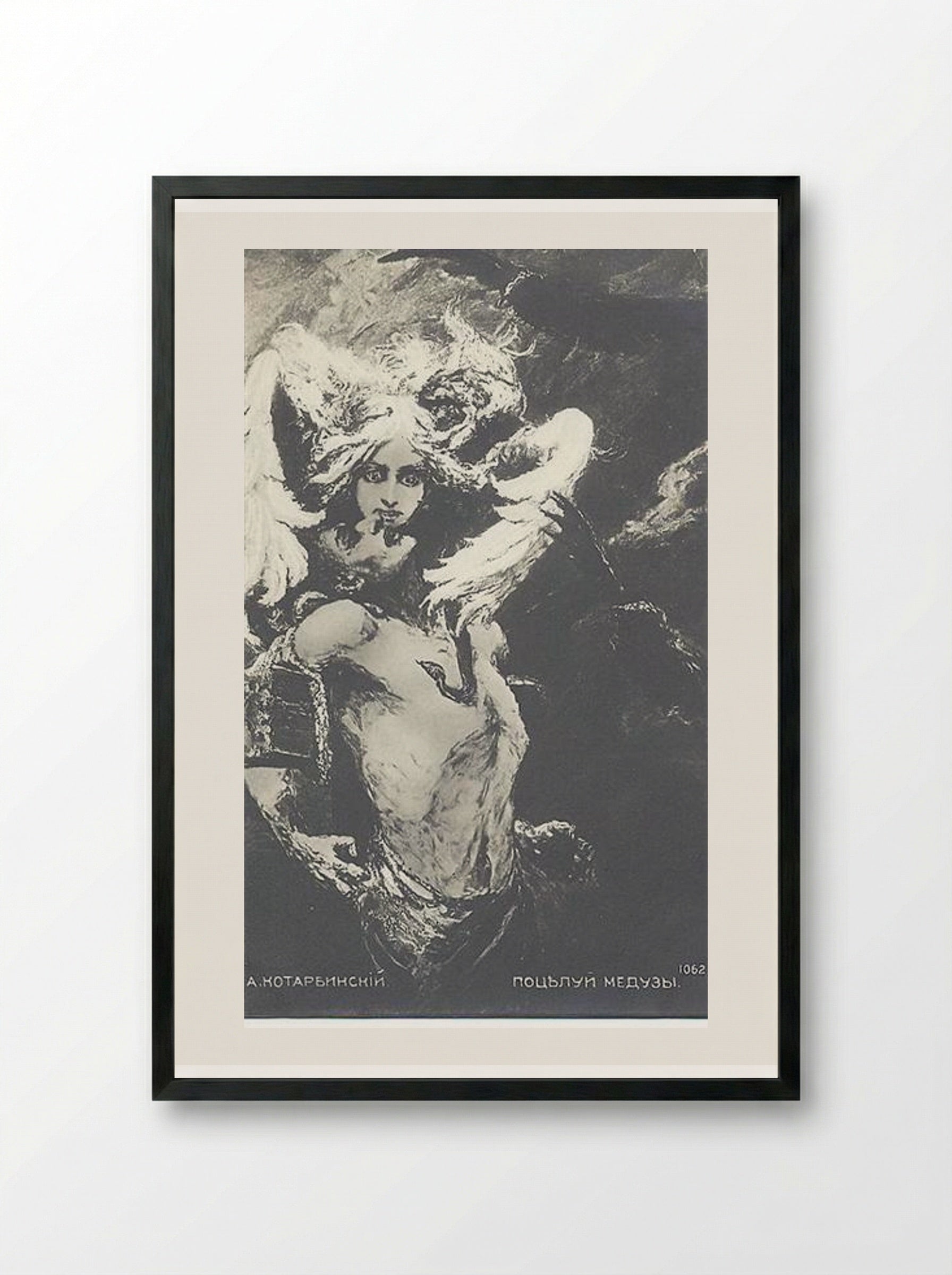 Kiss of Medusa - Wilhelm Kotarbinski - Framed Print Black