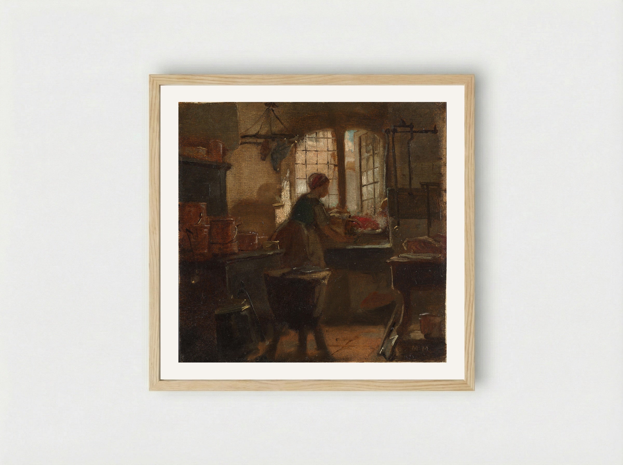 Kitchen - Matthijs Maris - Framed Print Wood