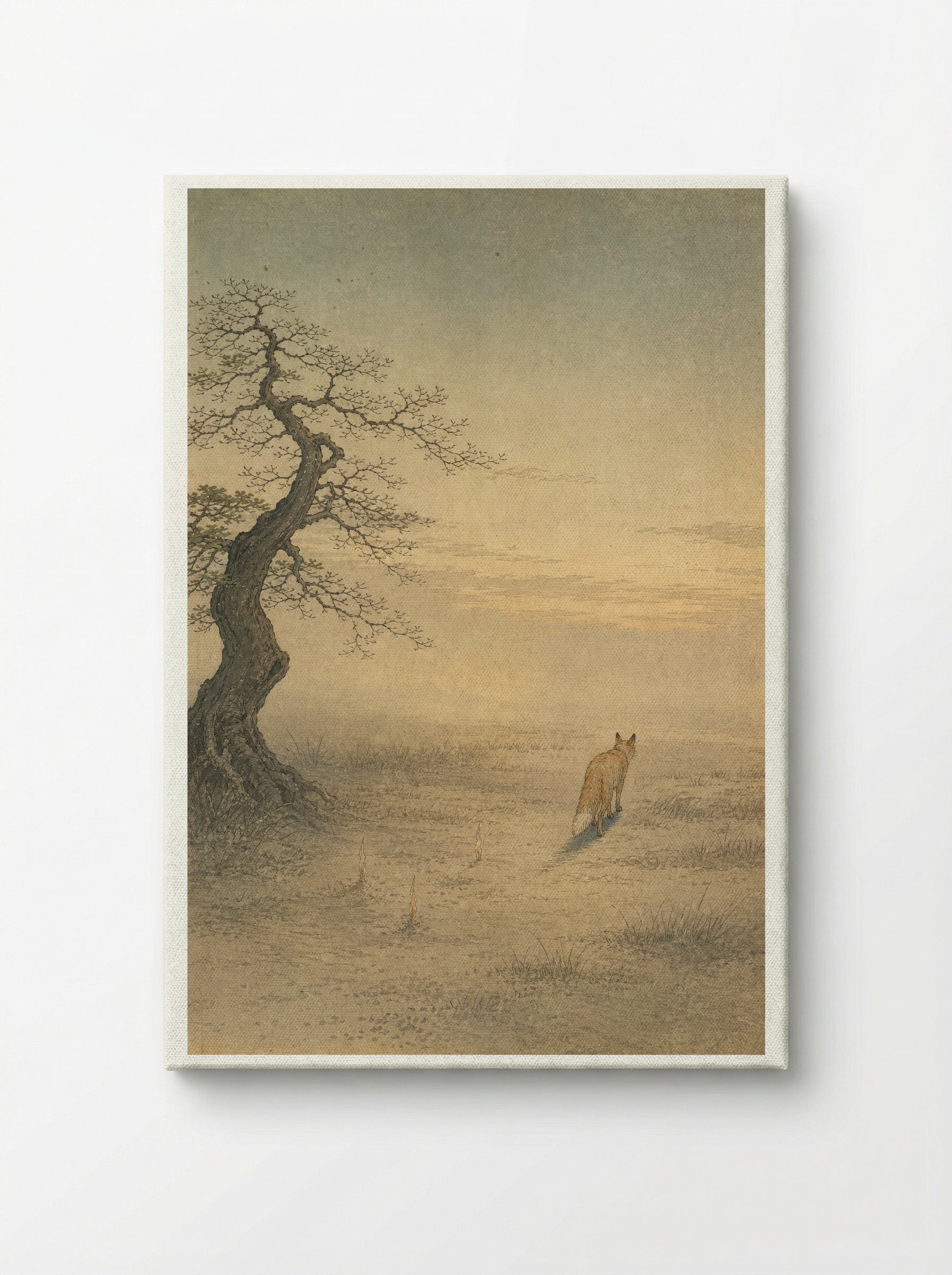 Kitsune and Foxfire at Oji: The Last Foxfire - Canvas