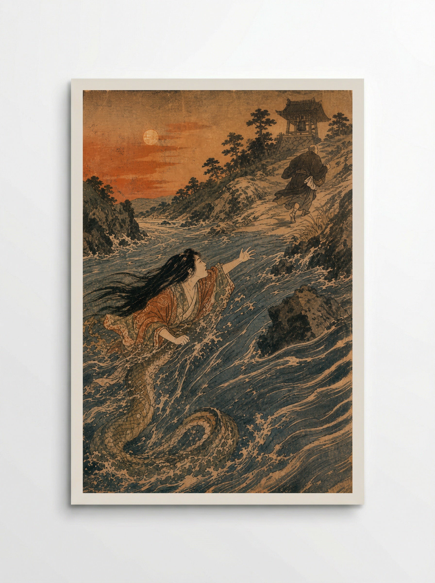 Kiyohime and the Bell of Dojoji: Kiyohime crosses the river - Poster