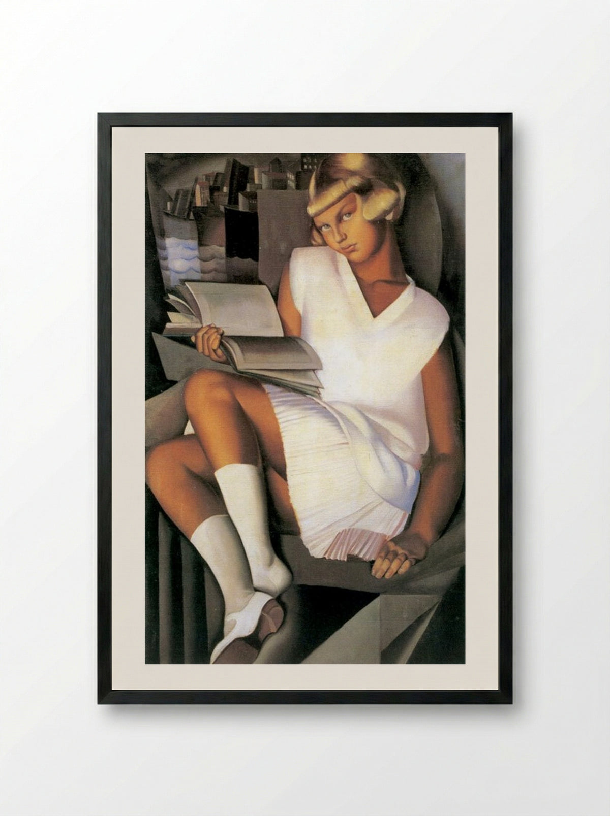 Kizette in Pink - Tamara de Lempicka - Framed Print Black