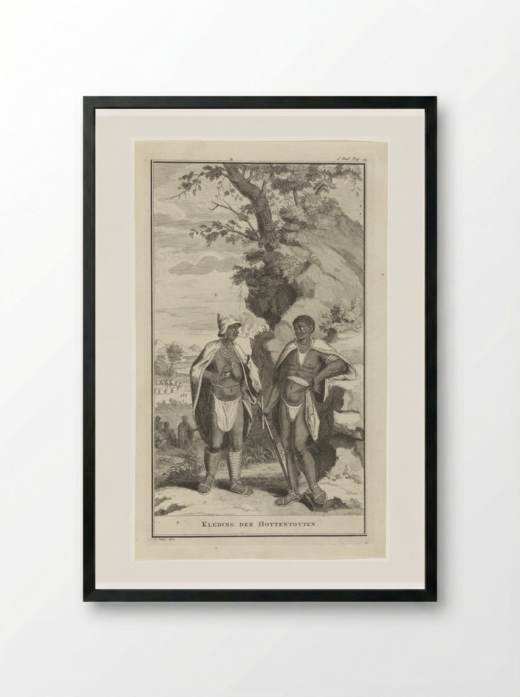 Kleding der Hottentotten - Jan Caspar Philips - Framed Print Black