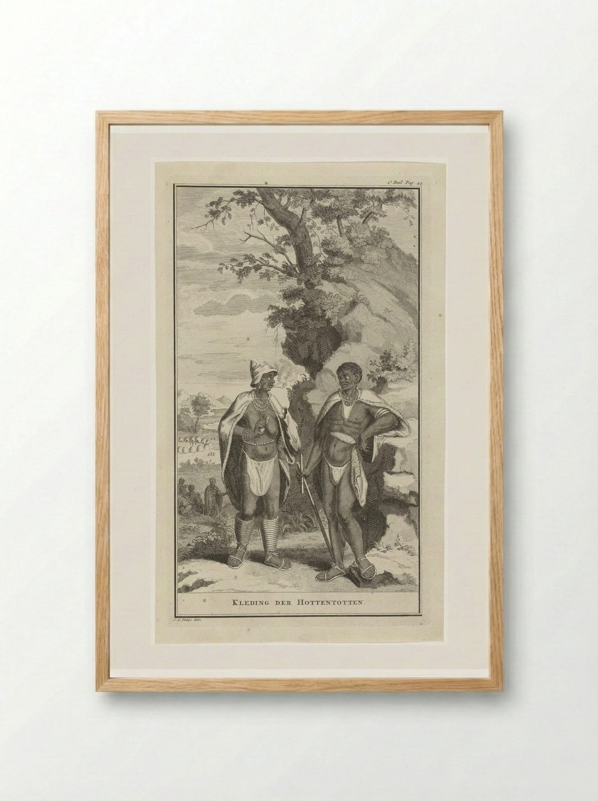Kleding der Hottentotten - Jan Caspar Philips - Framed Print Wood