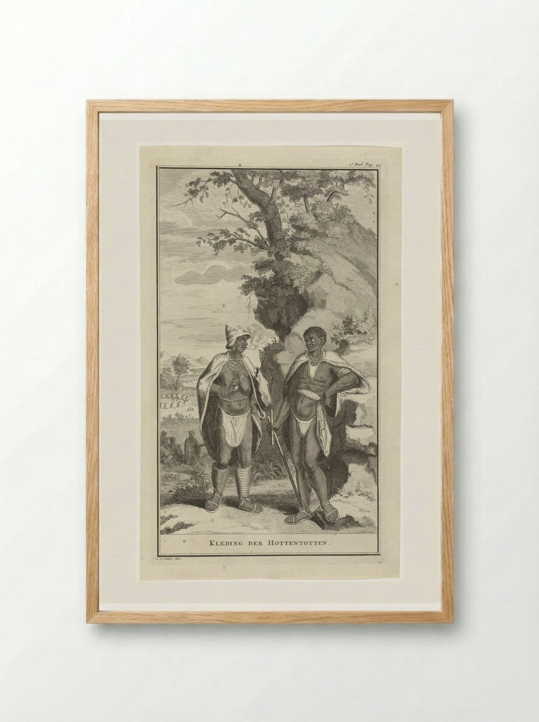 Kleding der Hottentotten - Jan Caspar Philips - Framed Print Wood
