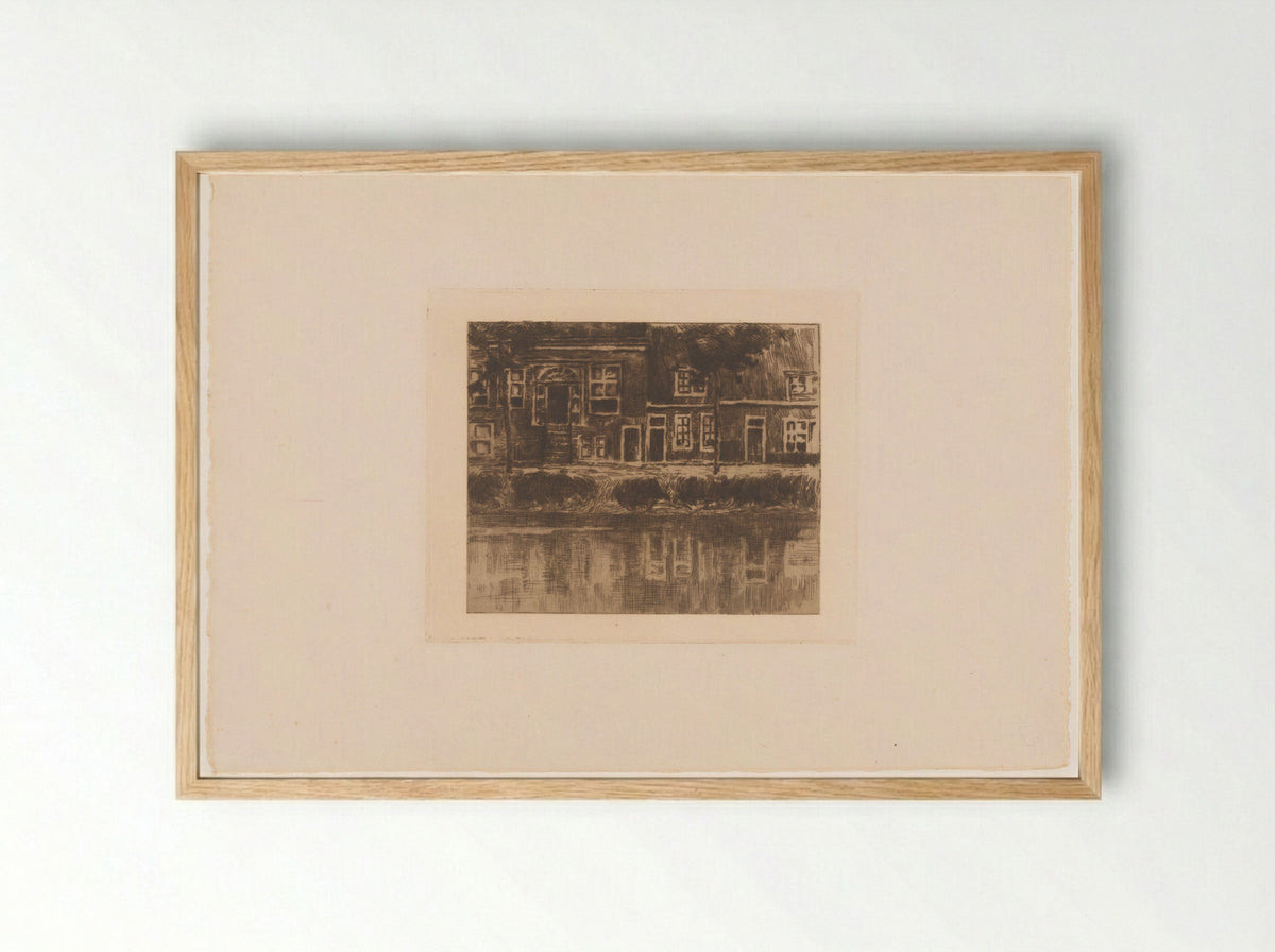 Kleine Kade in Middelburg - Albert Baertsoen - Framed Print Wood