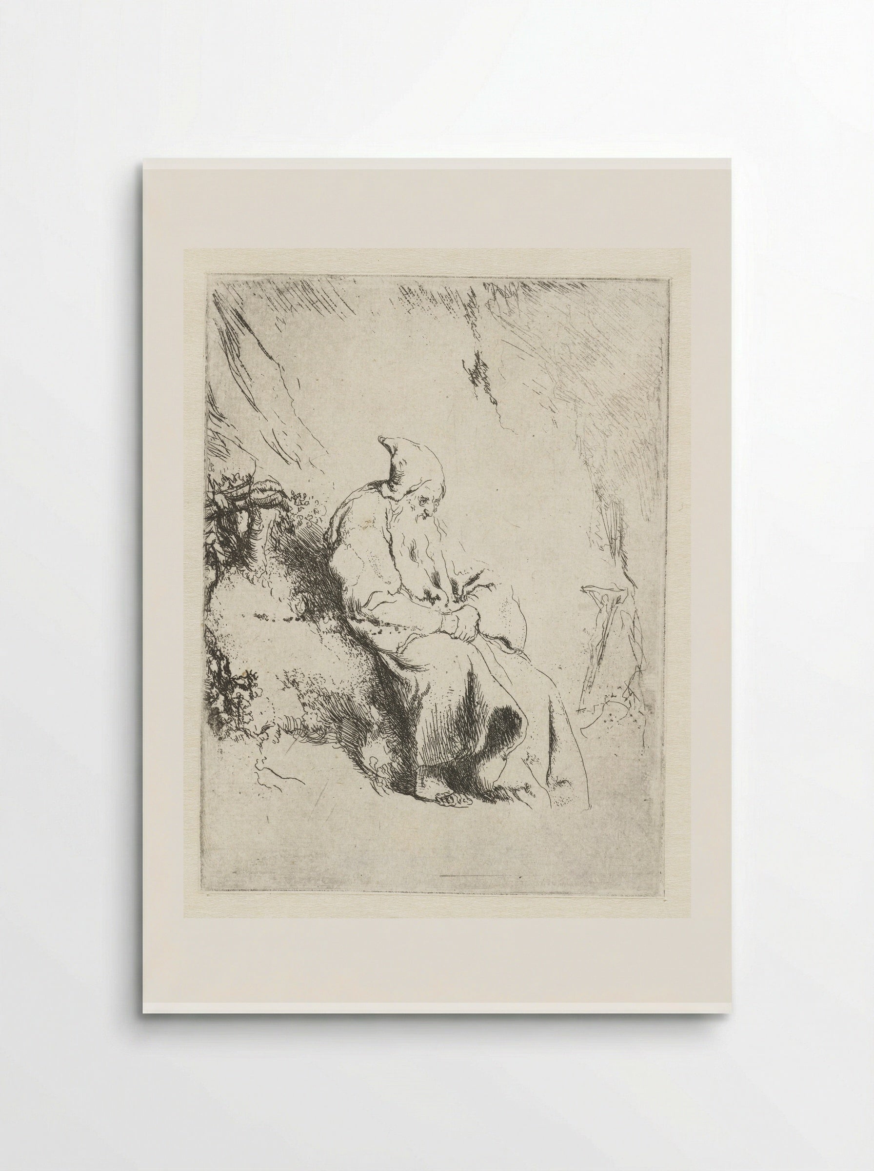 Kluizenaar met crucifix - Jan Lievens - Poster