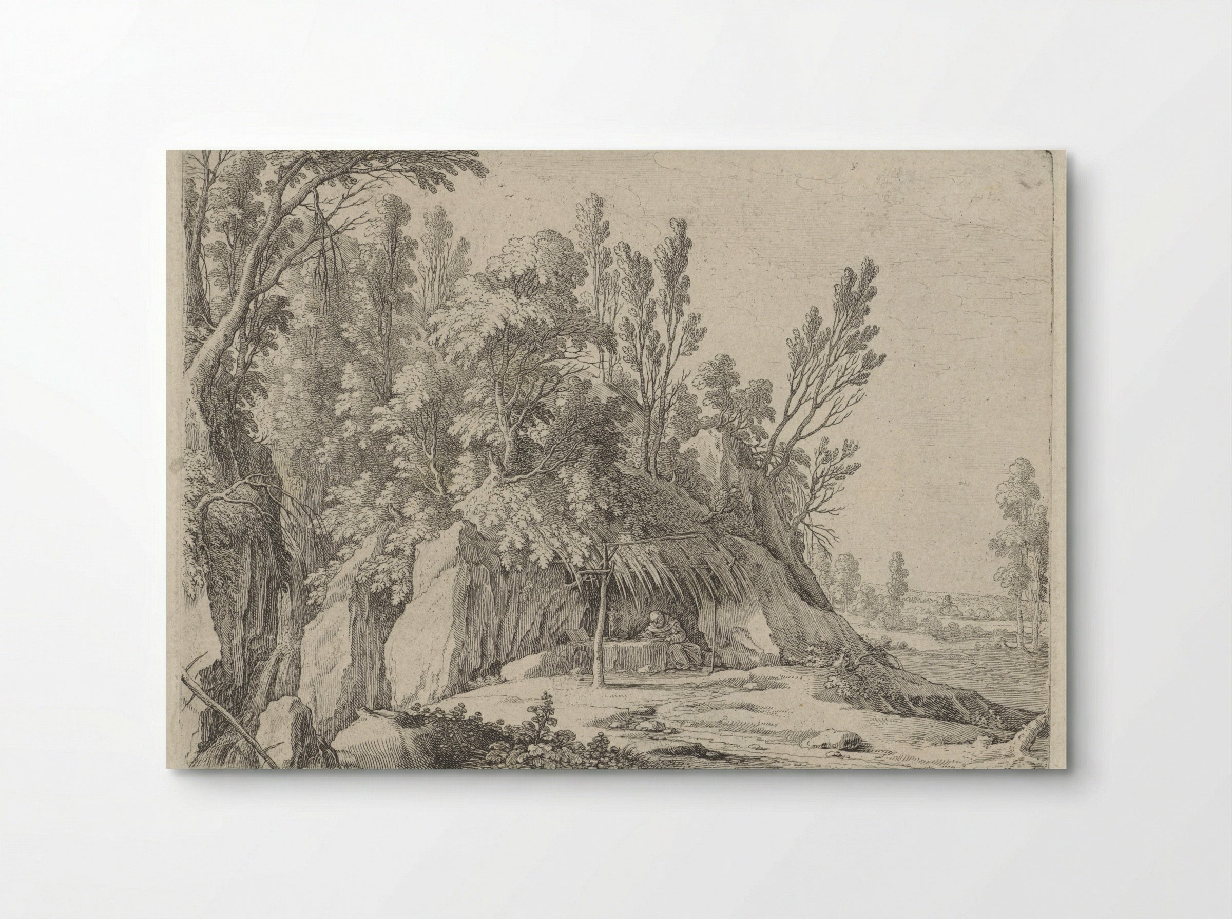 Kluizenaar voor een grot (Hermit before a Cave) - Gillis van Scheyndel (I) - Poster