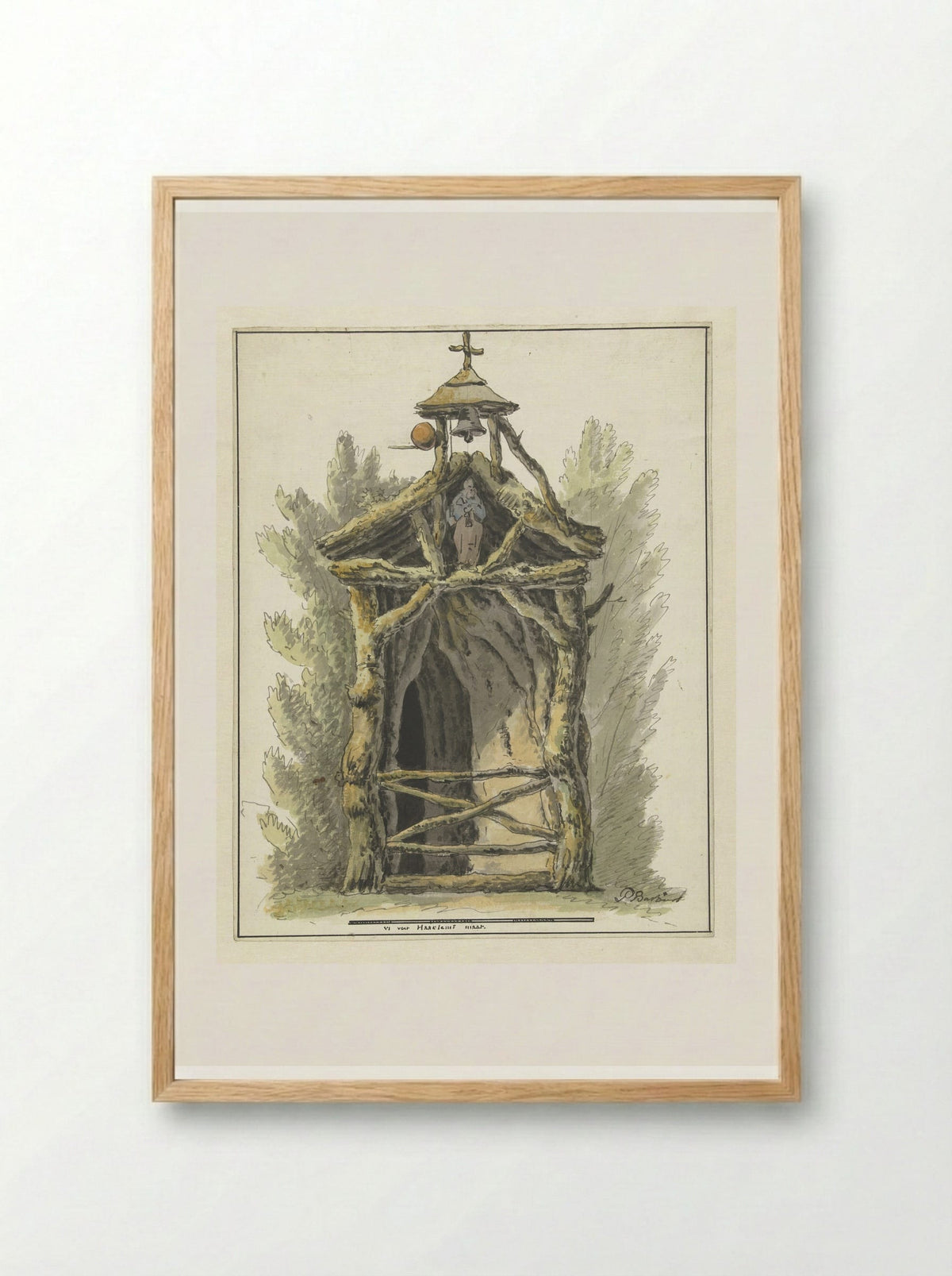 Kluizenaarshut met heiligenbeeld - Pieter Bartholomeusz. Barbiers - Framed Print Wood