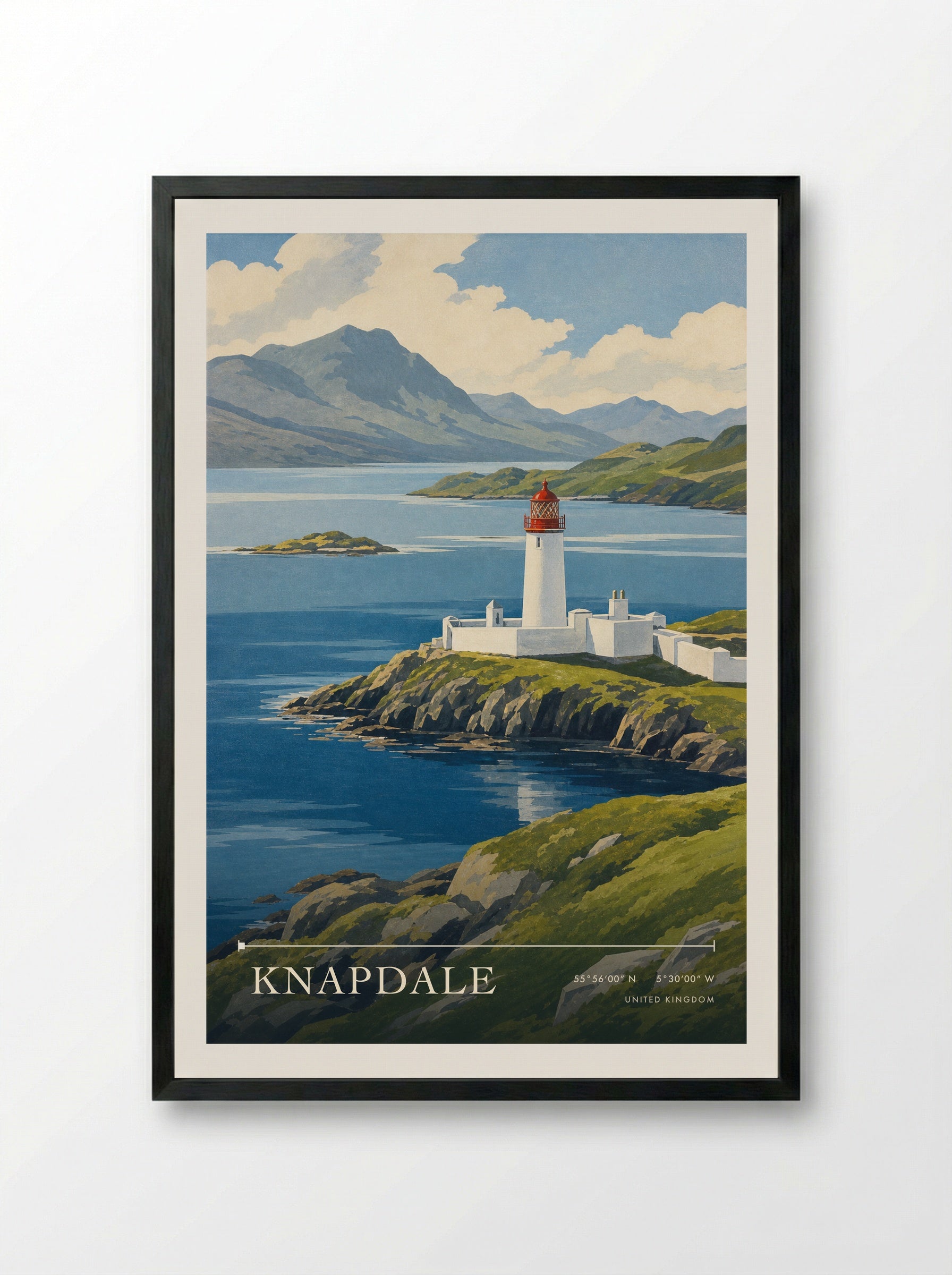Knapdale United Kingdom Travel Poster - Framed Print Black