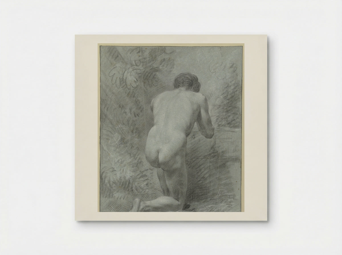 Kneeling Male Nude, Seen from the Back - Jean Grandjean - Poster