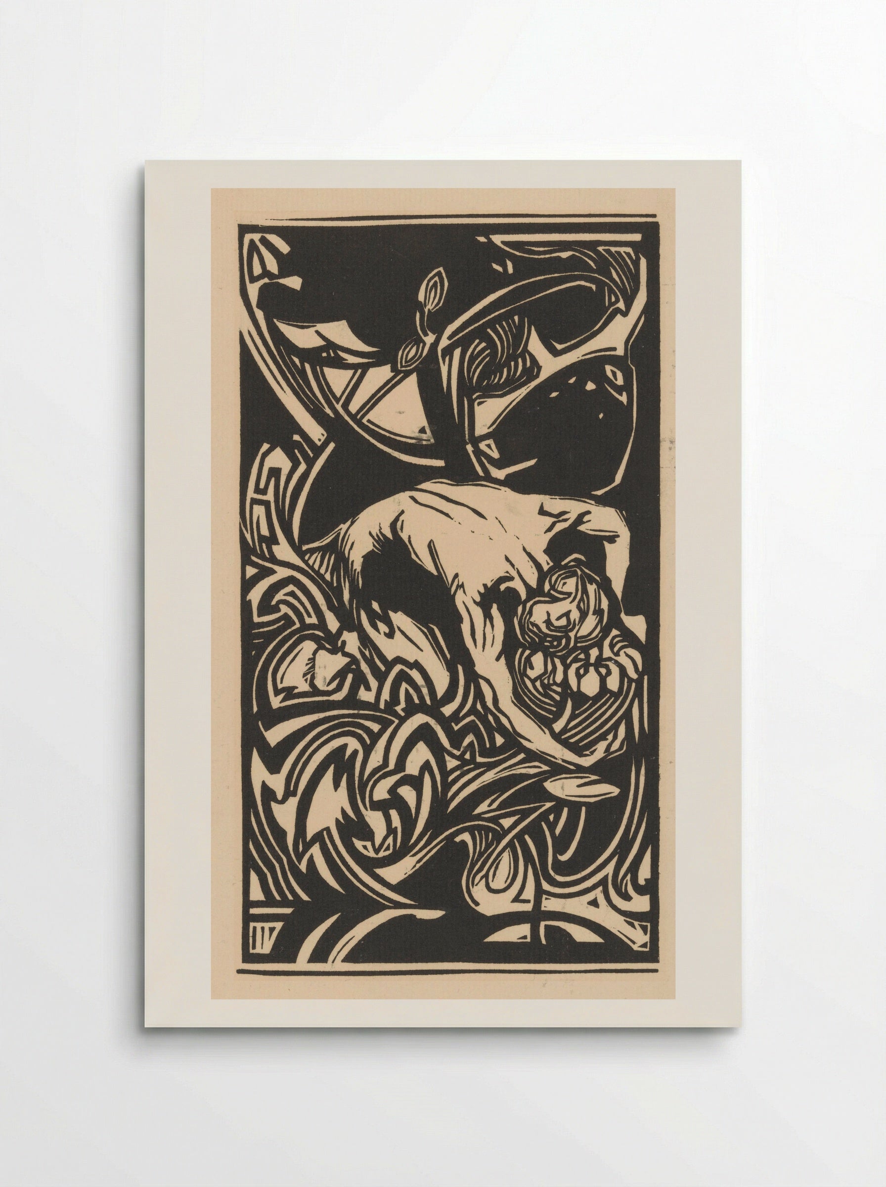 Knielende figuur tussen planten - Johannes Josephus Aarts - Poster