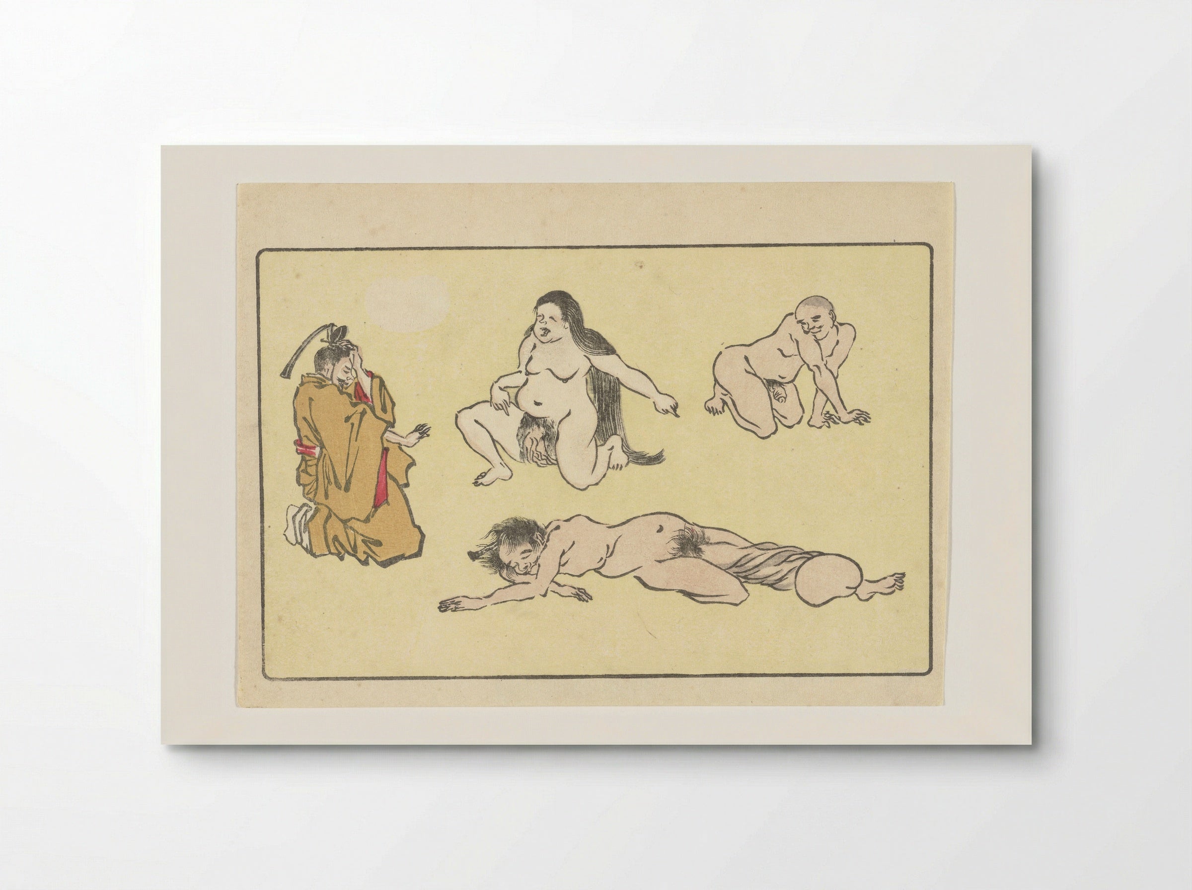 Knielende hoveling - Kawanabe Kyôsai - Poster