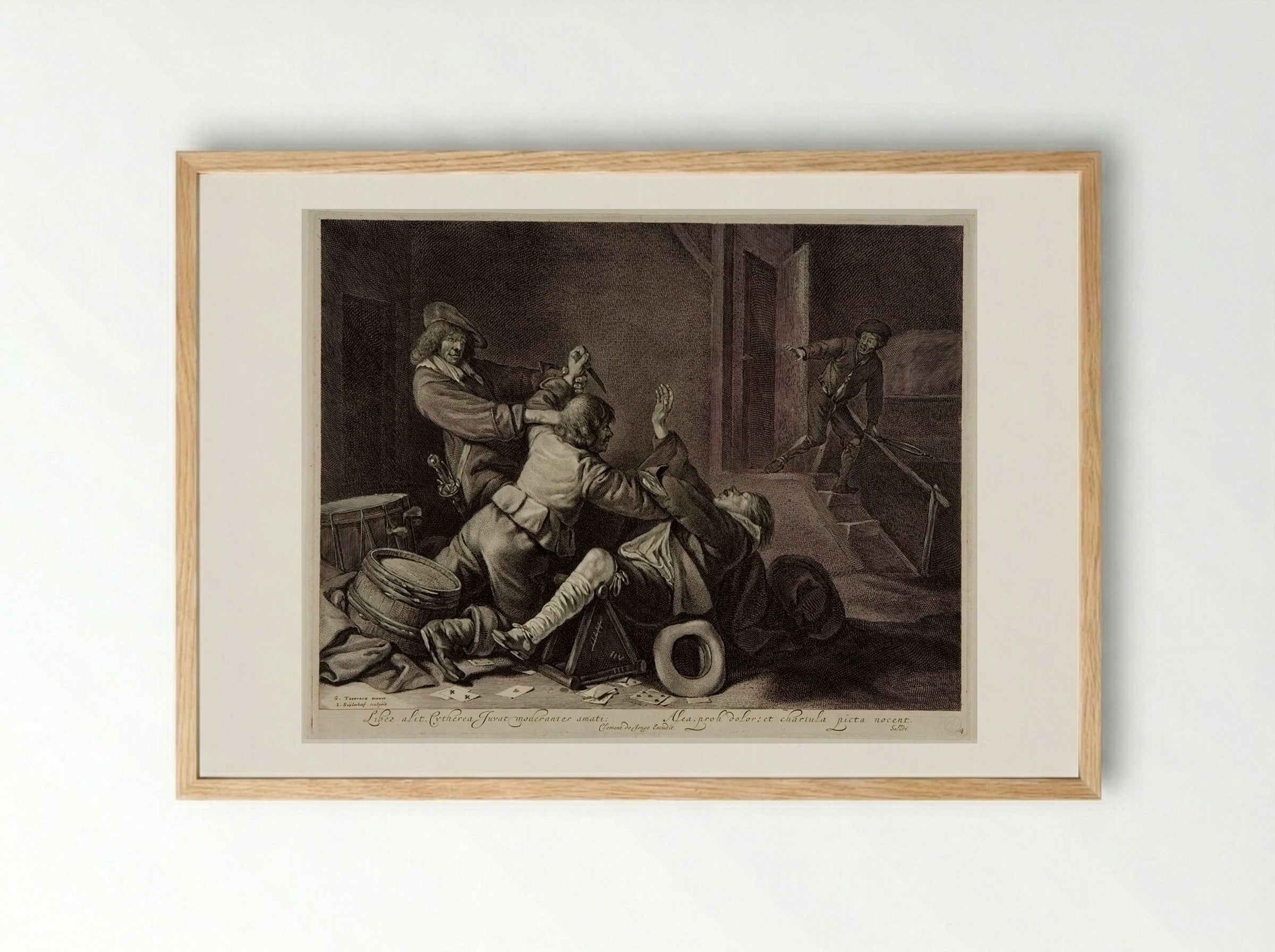 Knife-Fighters - Jonas Suyderhoef - Framed Print Wood