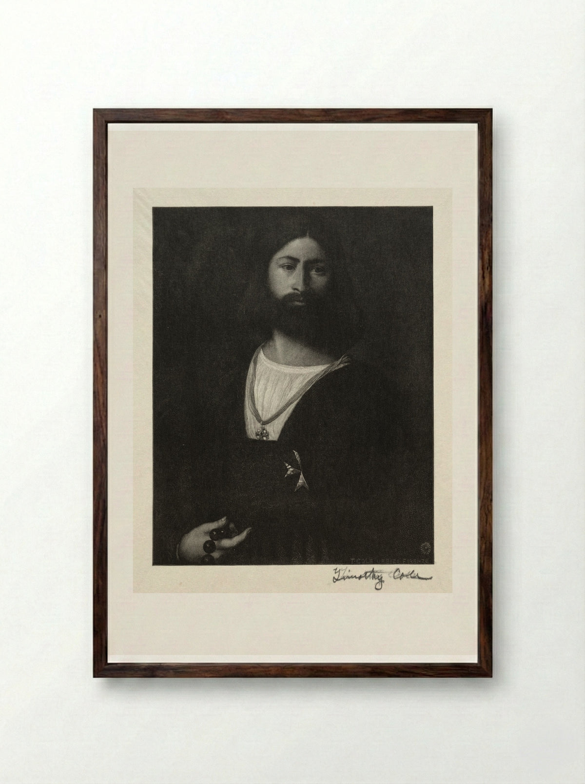 Knight of Malta (After Giorgione) - Timothy Cole - Framed Print Dark Wood