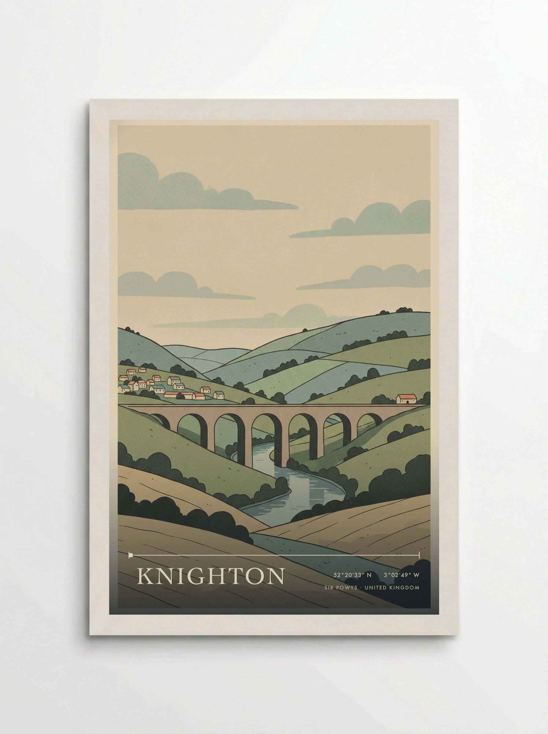 Knighton Sir Powys United Kingdom Travel Poster - Poster