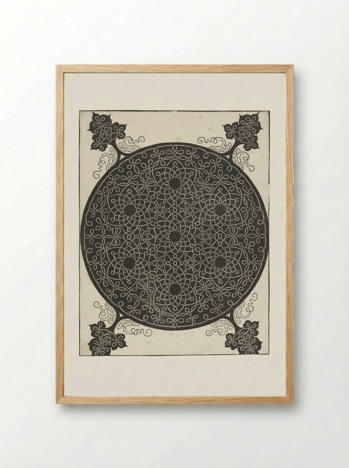 Knot Pattern with Six Interlaced Circles - Albrecht Dürer - Framed Print Wood
