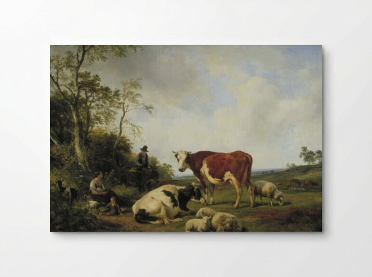 Koe in landschap - Hendrikus van de Sande Bakhuyzen - Poster