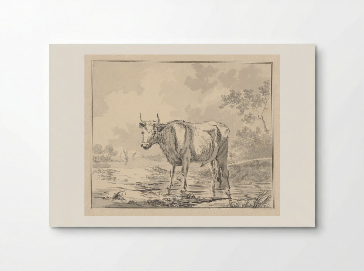 Koe in waterrijk landschap - Antonie Franciscus Dona - Poster