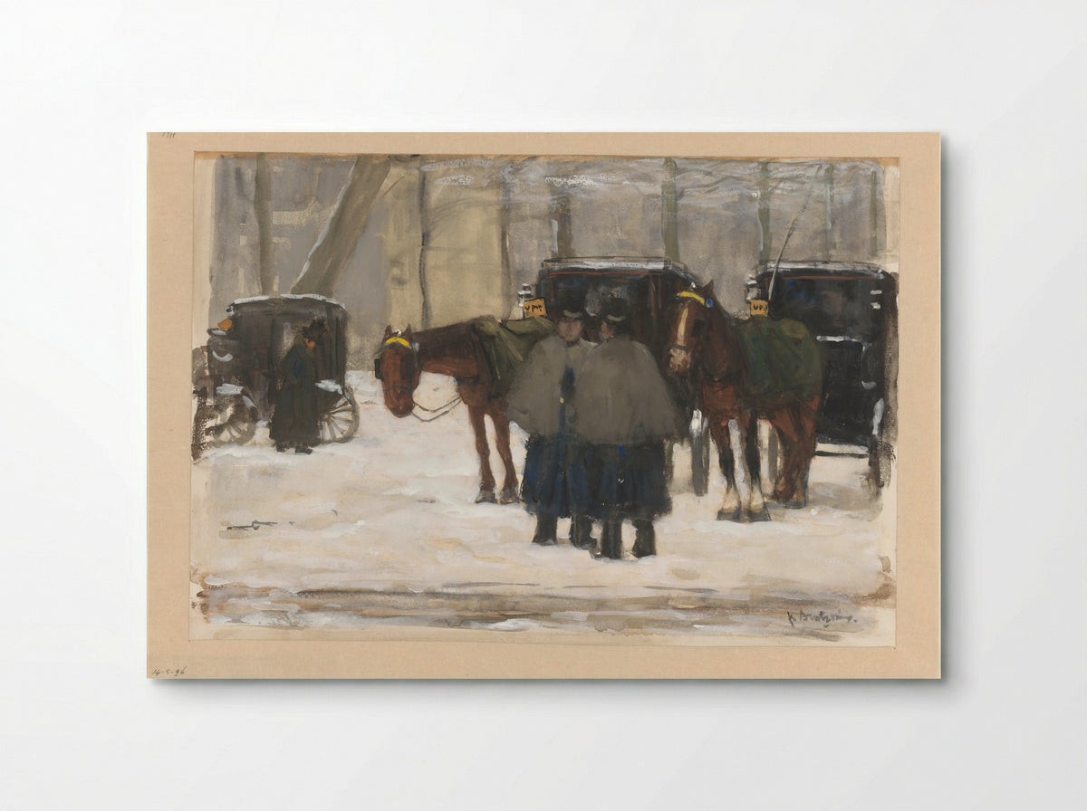 Koetsen en koetsiers in de sneeuw - Floris Arntzenius - Poster