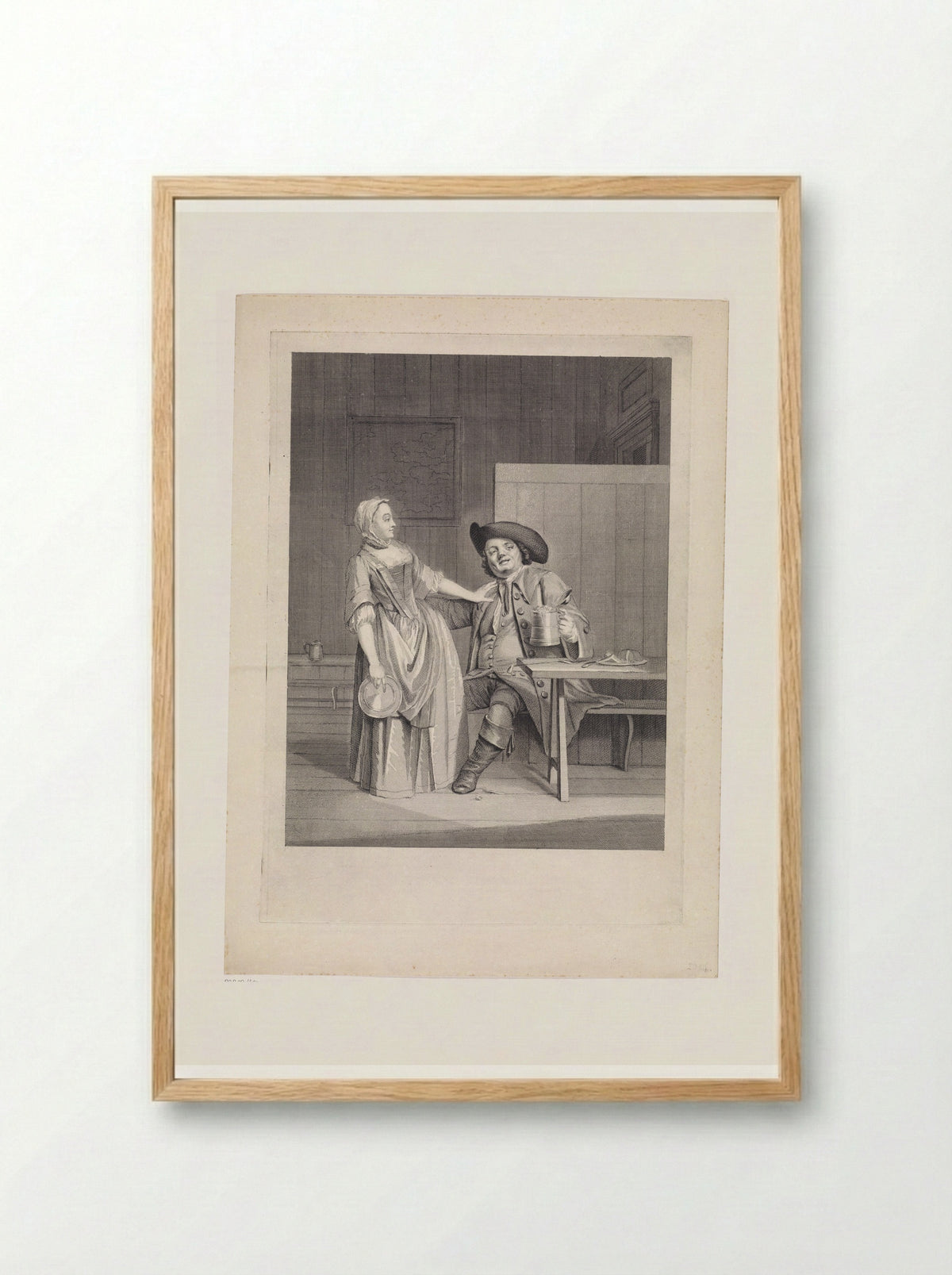 Koetsier in een herberg - Jan Punt - Framed Print Wood