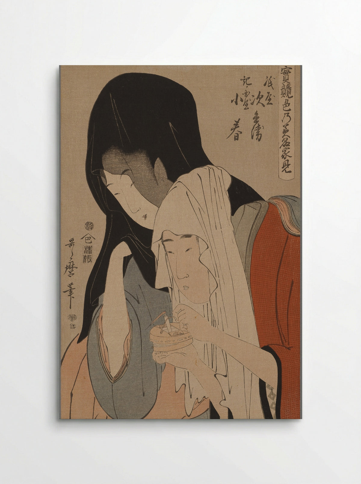 Koharu of the Kinokuniya and Kamiya Jihei - Kitagawa Utamaro - Poster