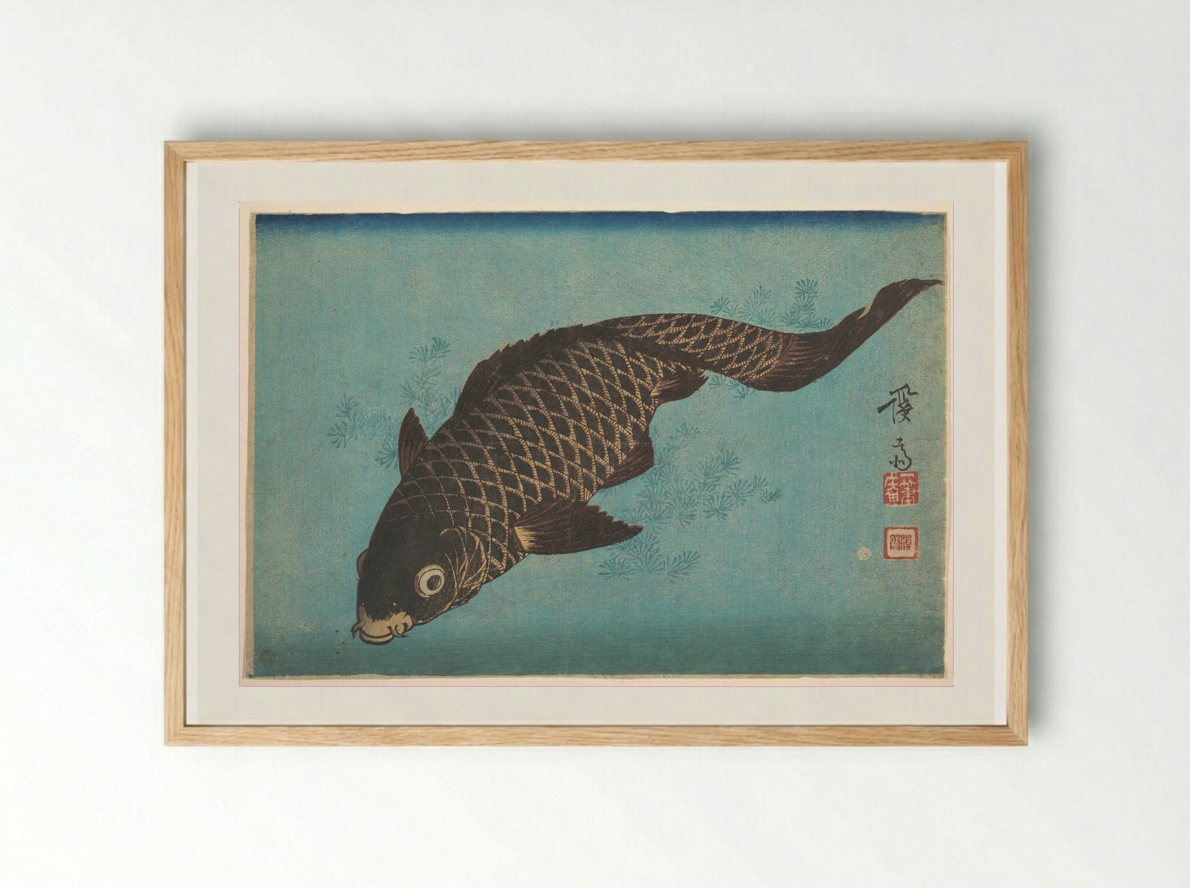 Koi - Keisai Eisen - Framed Print Wood