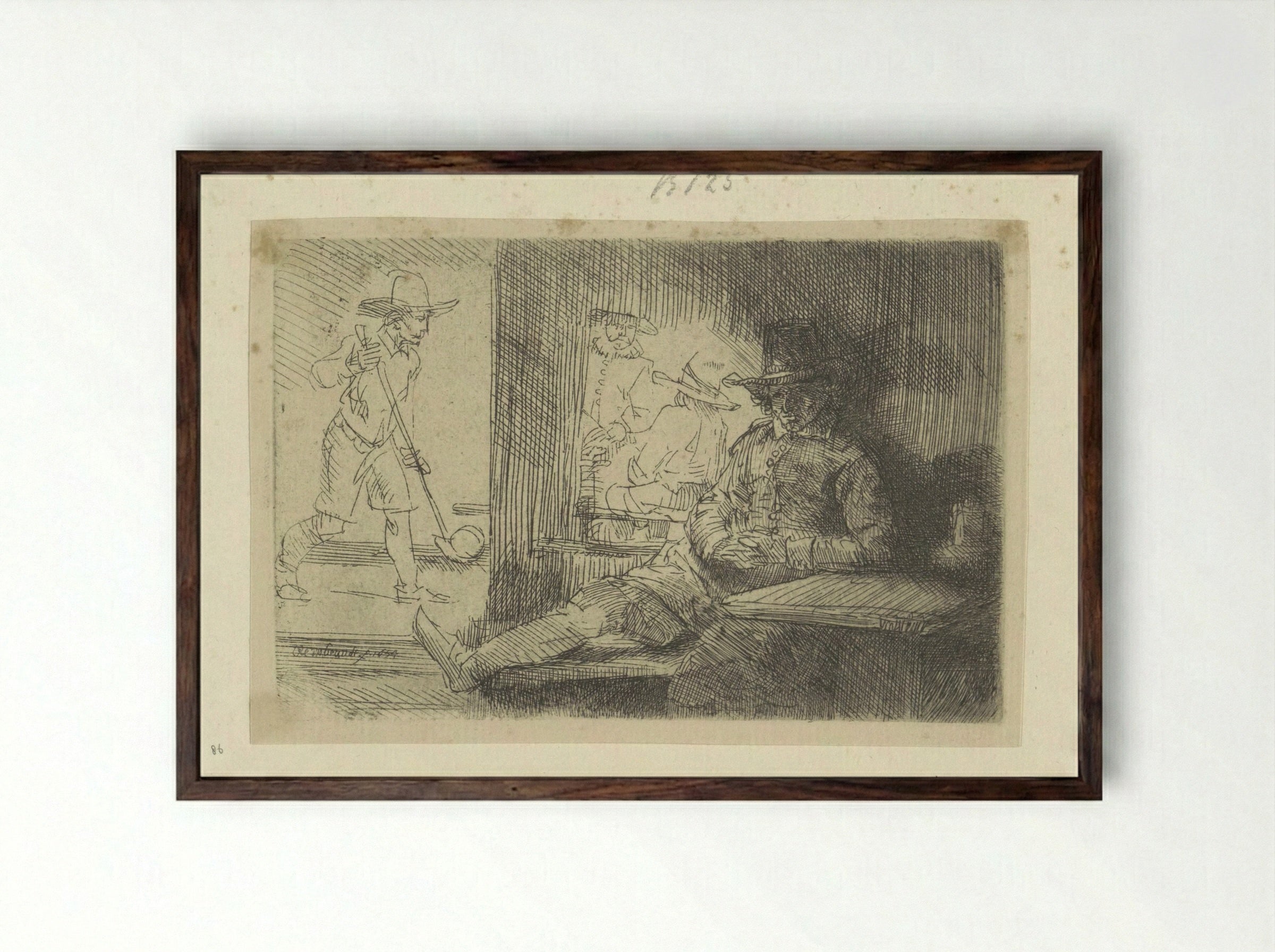 Kolfspel (The Golf Player) - Henry Louis Basan - Framed Print Dark Wood