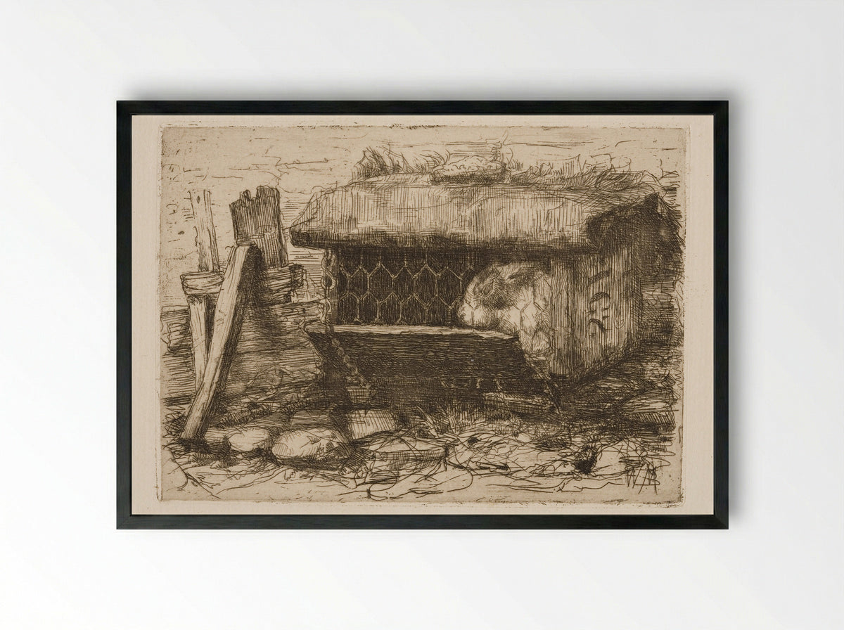 Konijnenhok (Rabbit Hutch) - Wally Moes - Framed Print Black