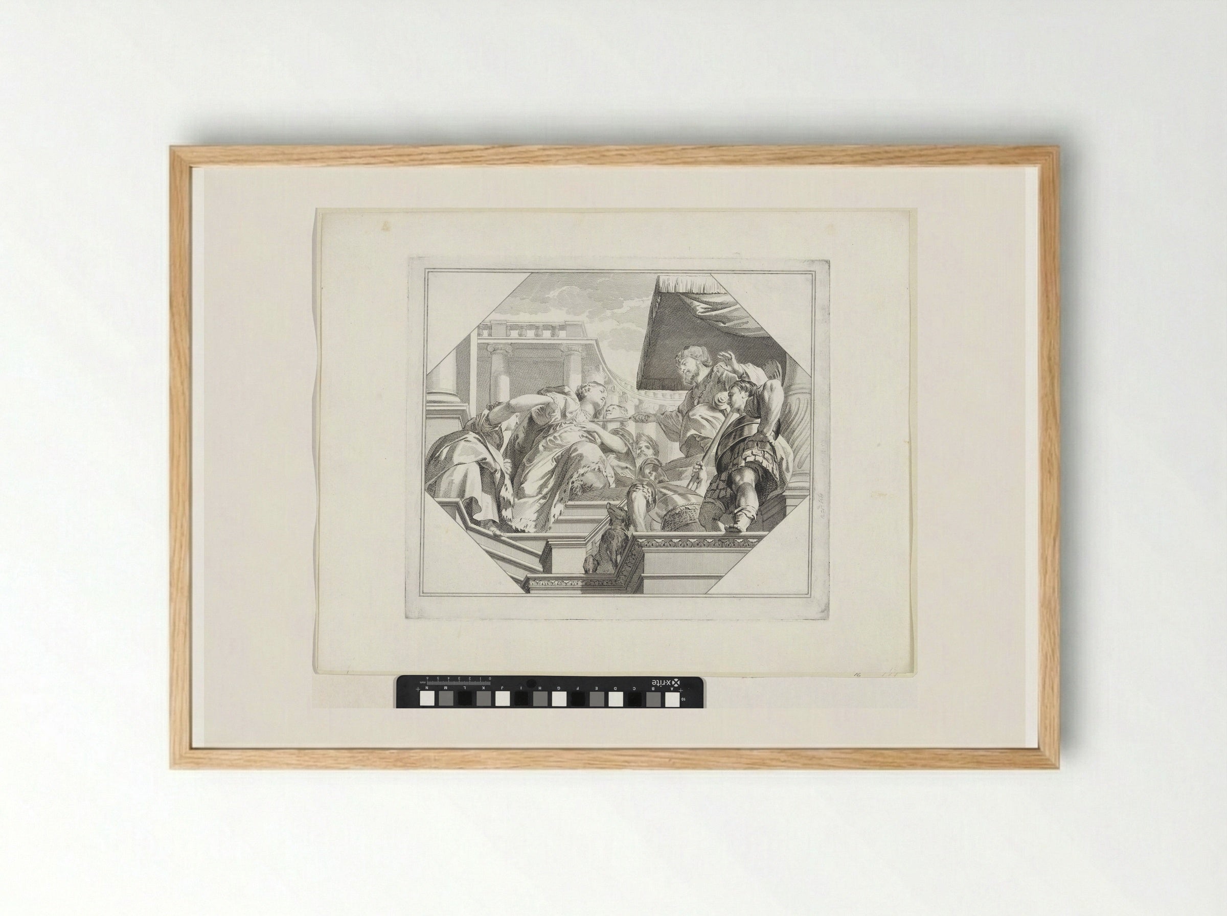 Koning Ahasverus reikt Ester zijn gouden scepter toe - Jan Punt - Framed Print Wood