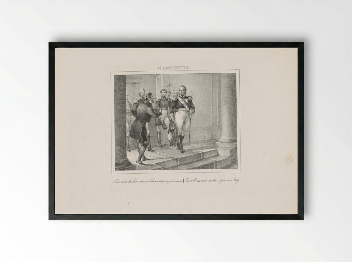 Koning Willem I bestraft een vleier - Jean Baptiste Ambroise Marcellin Jobard - Framed Print Black