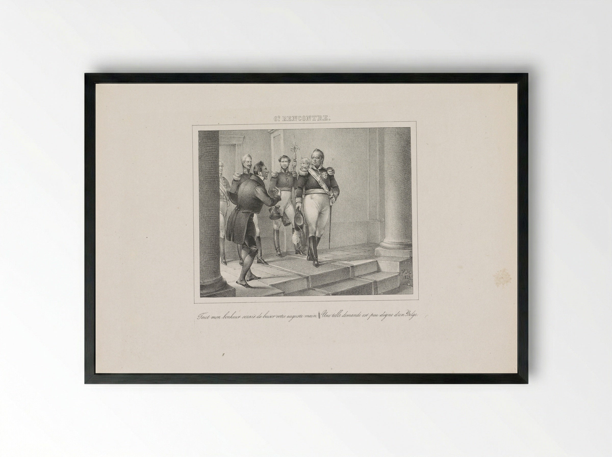 Koning Willem I bestraft een vleier - Jean Baptiste Ambroise Marcellin Jobard - Framed Print Black