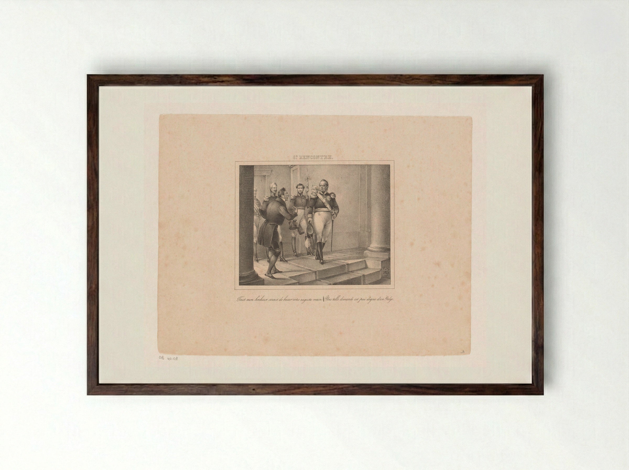 Koning Willem I bestraft een vleier - Jean Baptiste Ambroise Marcellin Jobard - Framed Print Dark Wood
