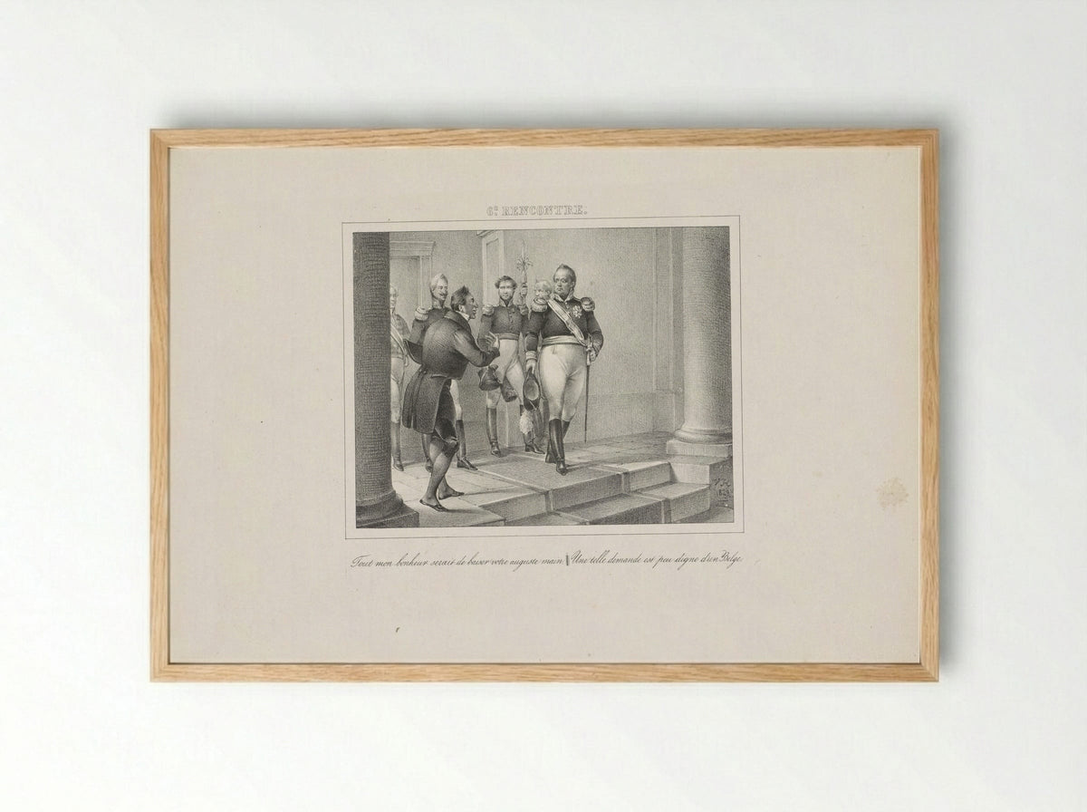 Koning Willem I bestraft een vleier - Jean Baptiste Ambroise Marcellin Jobard - Framed Print Wood