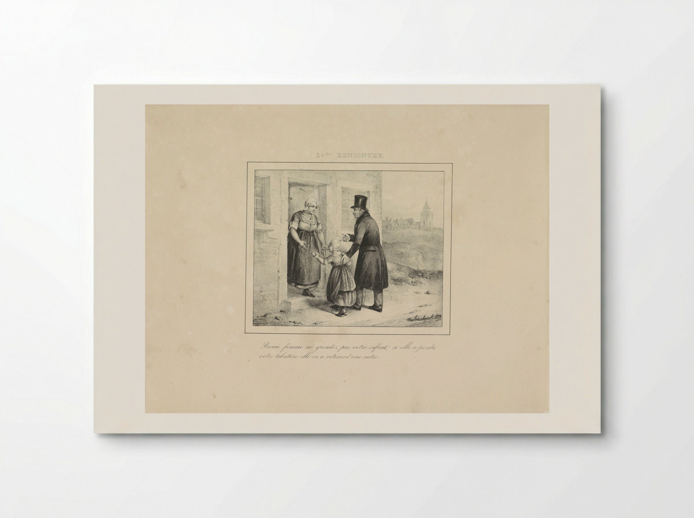 Koning Willem I brengt een meisje thuis - Jean Baptiste Ambroise Marcellin Jobard - Poster