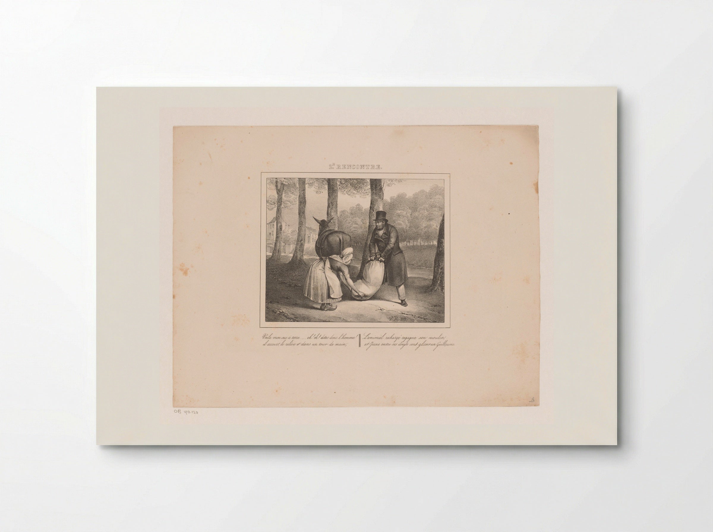 Koning Willem I helpt een vrouw tillen - Jean Baptiste Ambroise Marcellin Jobard - Poster