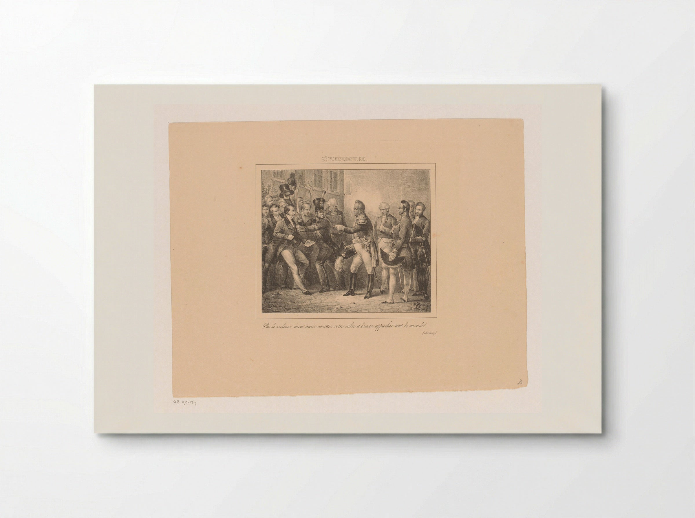 Koning Willem I laat een man met verzoekschrift hem benaderen - Jean Baptiste Ambroise Marcellin Jobard - Poster