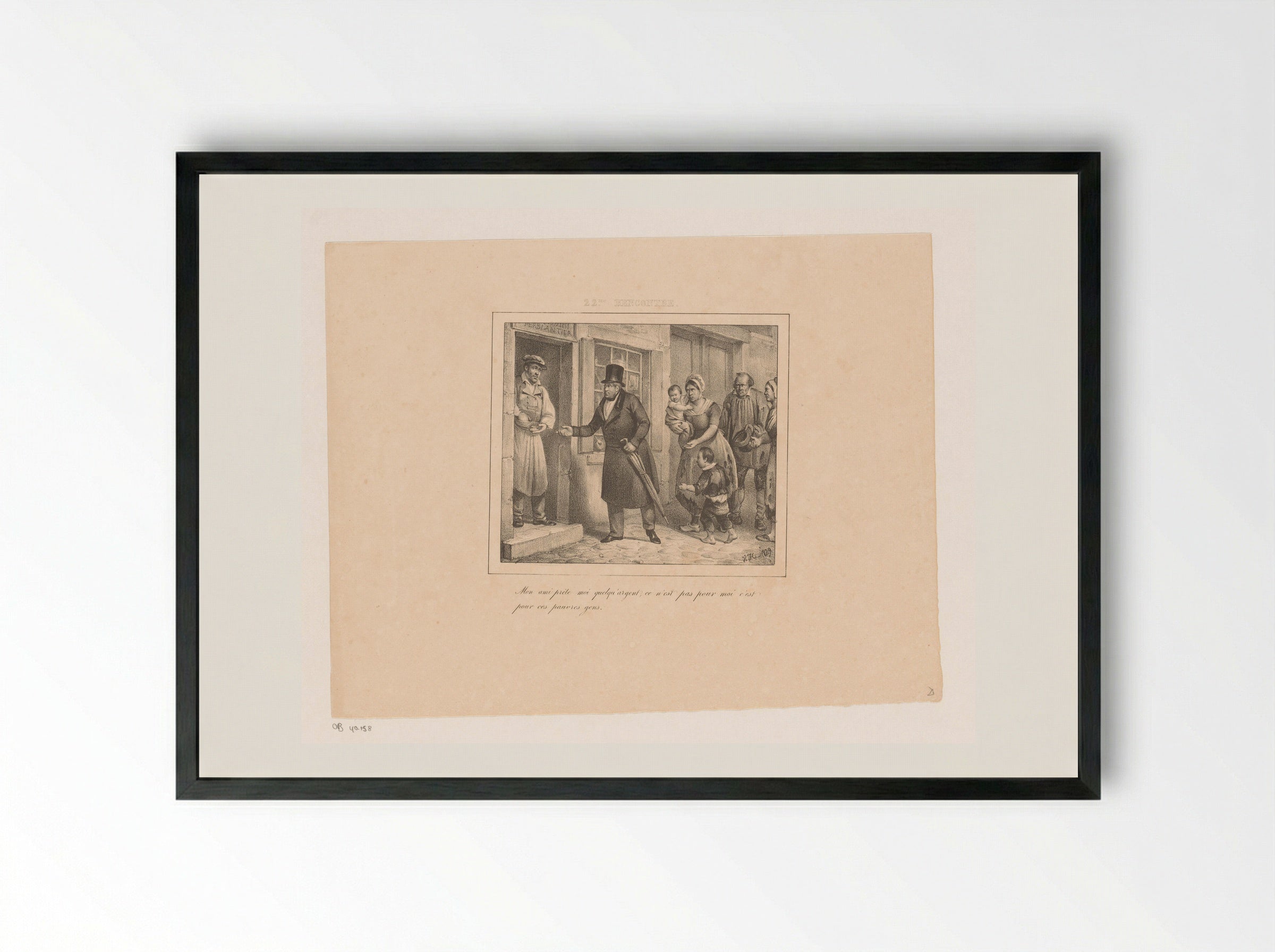 Koning Willem I leent geld voor de armen - Jean Baptiste Ambroise Marcellin Jobard - Framed Print Black