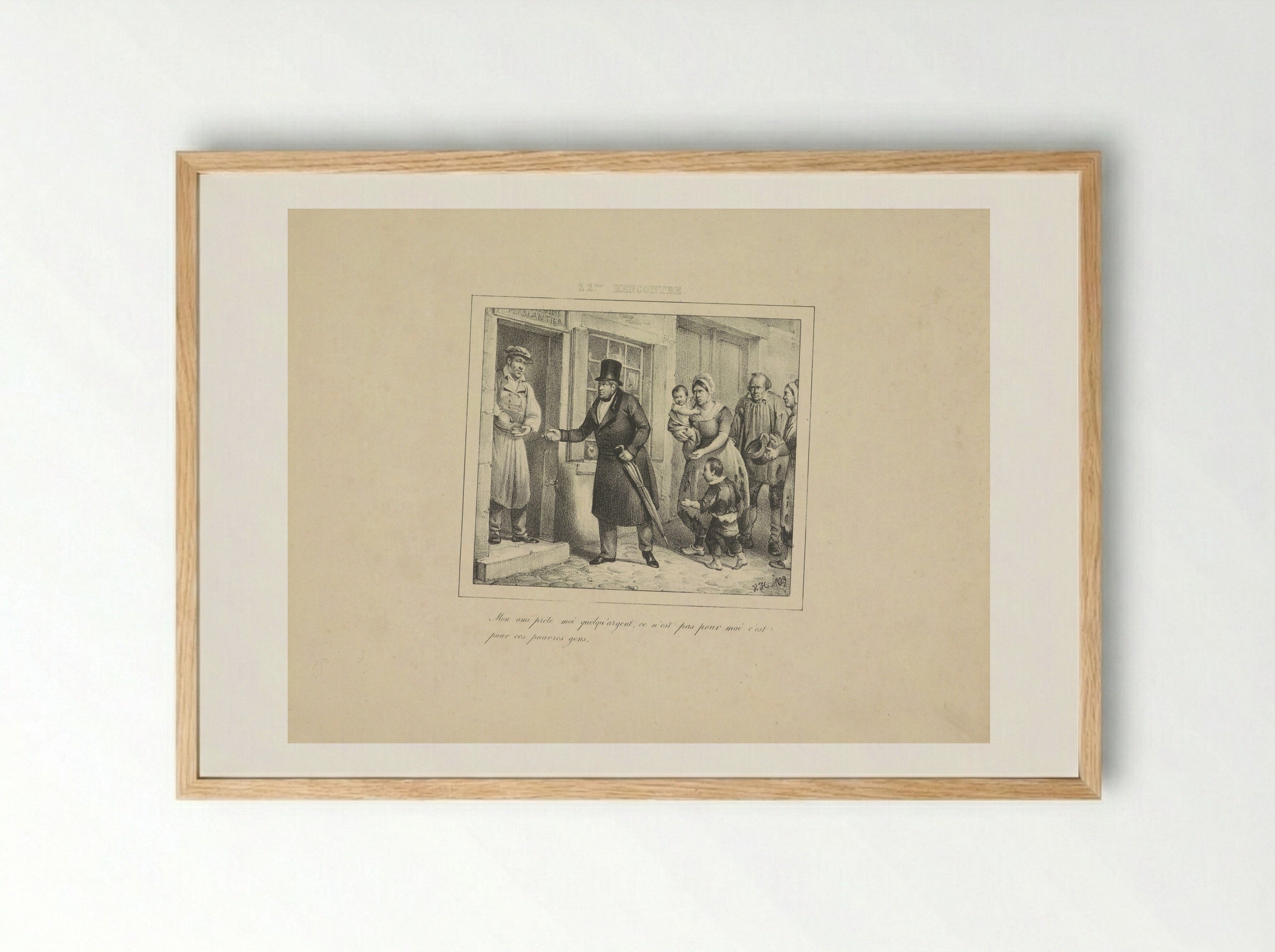 Koning Willem I leent geld voor de armen - Jean Baptiste Ambroise Marcellin Jobard - Framed Print Wood