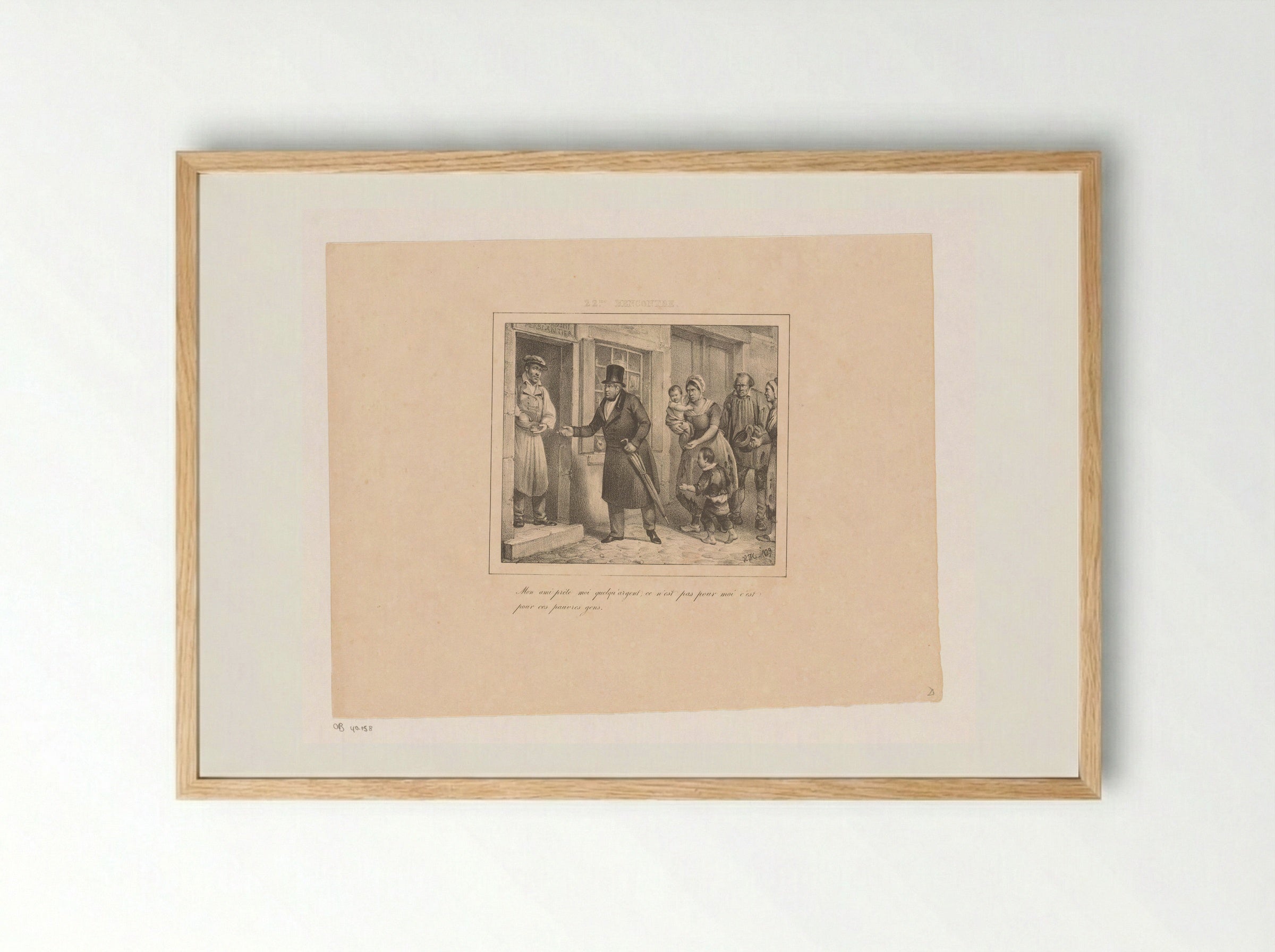 Koning Willem I leent geld voor de armen - Jean Baptiste Ambroise Marcellin Jobard - Framed Print Wood