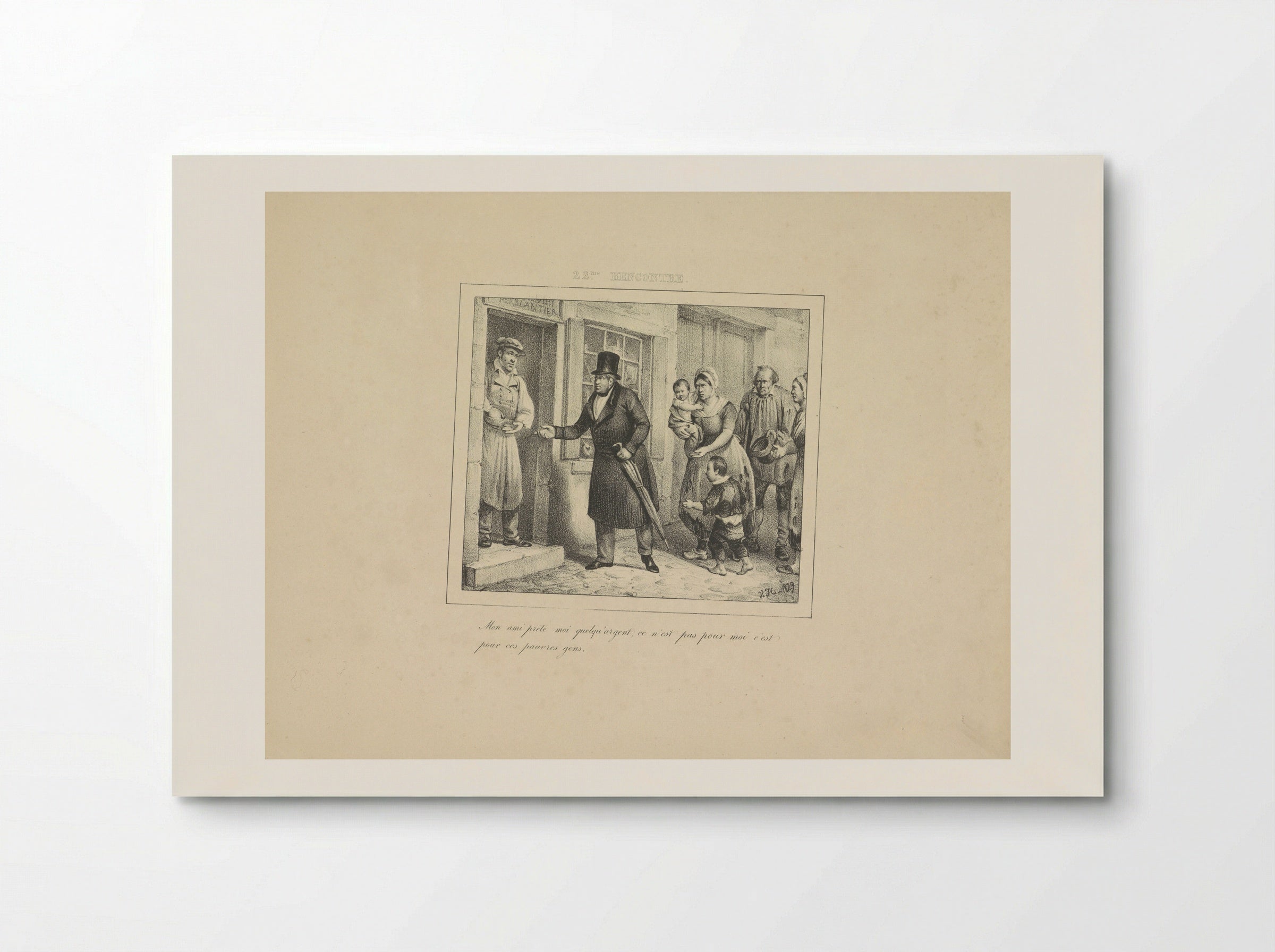 Koning Willem I leent geld voor de armen - Jean Baptiste Ambroise Marcellin Jobard - Poster